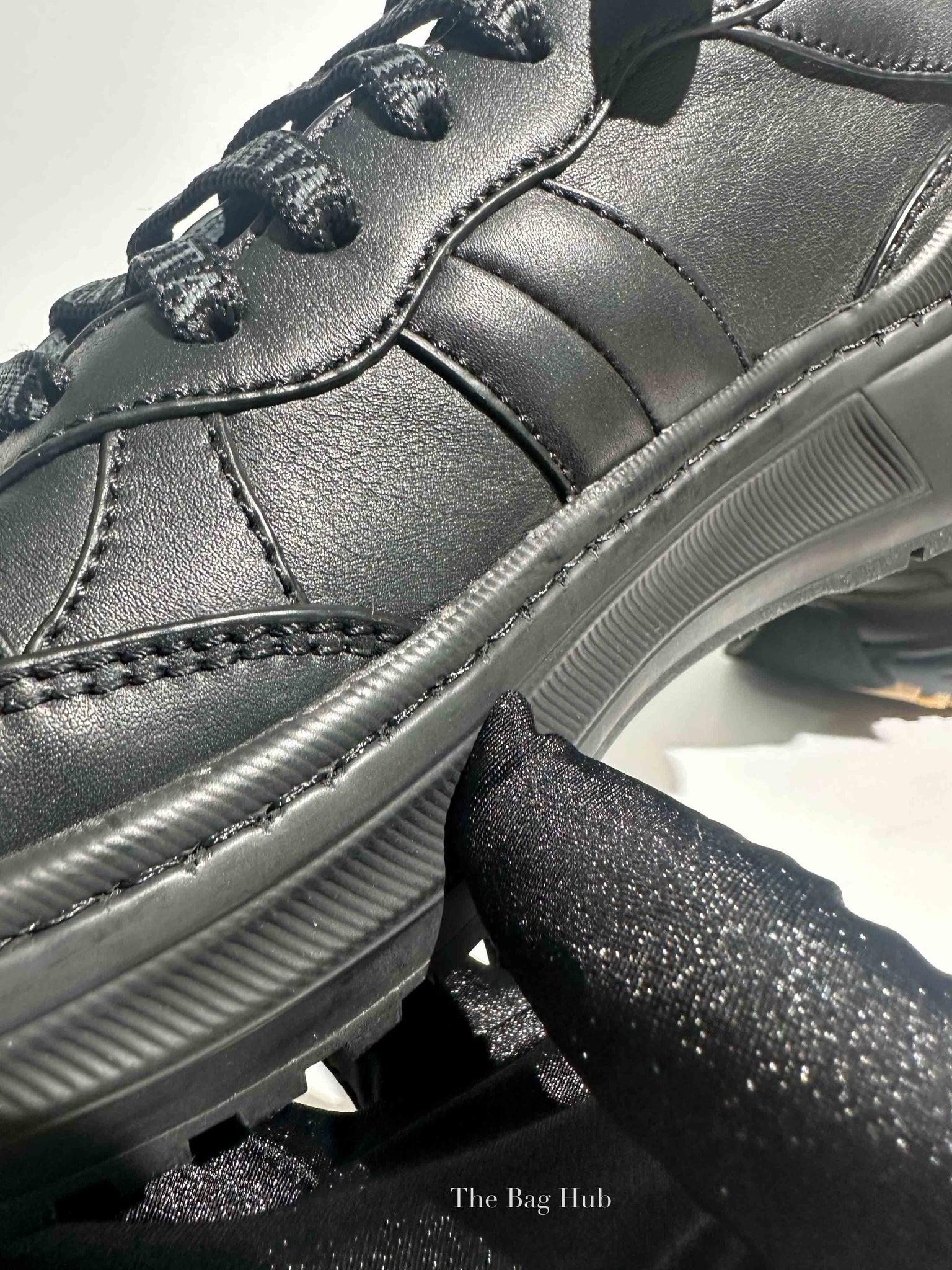 Bottega Veneta Black Leather Low Top Speedster Sneakers Size 36