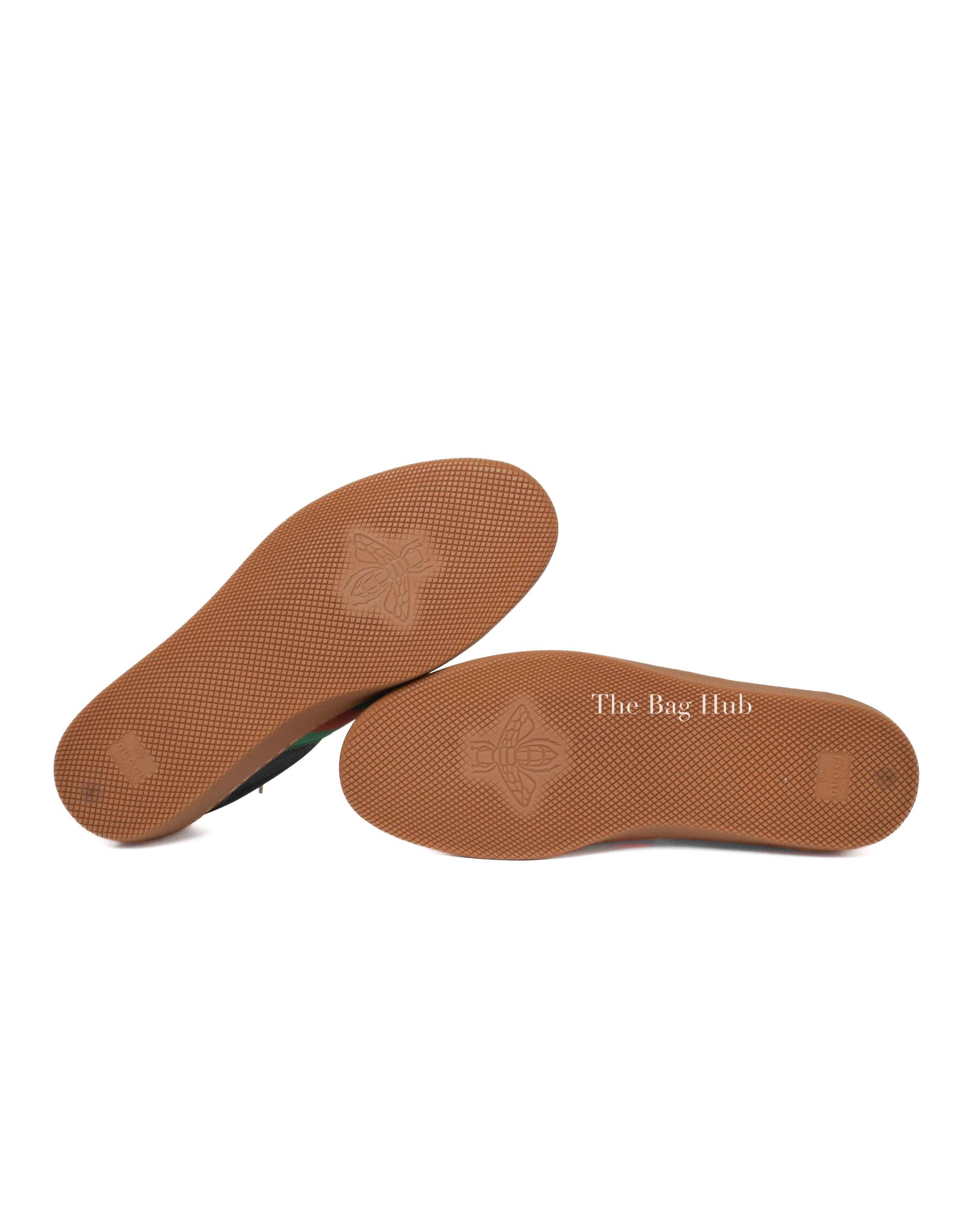 Gucci Black/Brown Leather/Suede Web Detail Sneakers Size 9