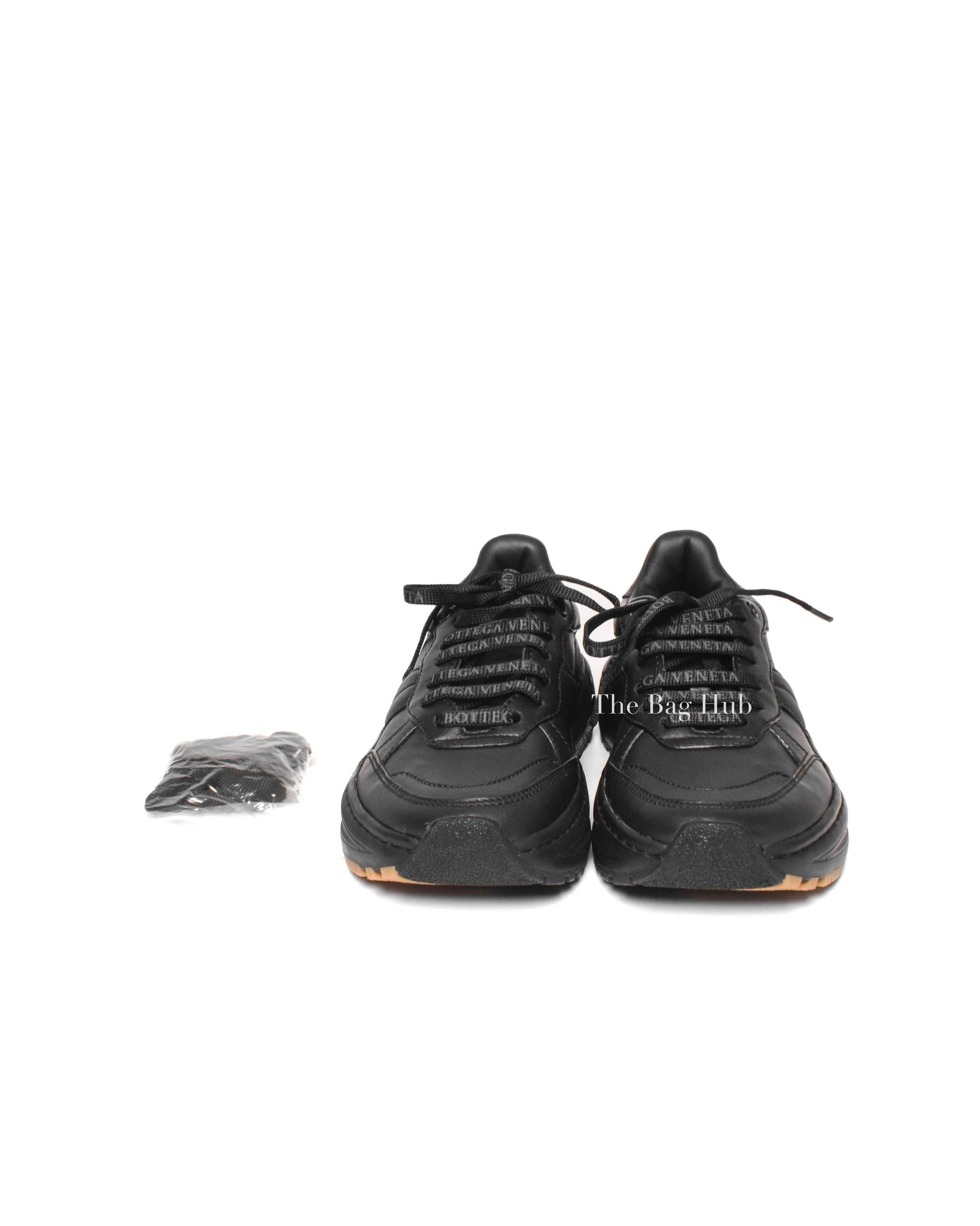 Bottega Veneta Black Leather Low Top Speedster Sneakers Size 36