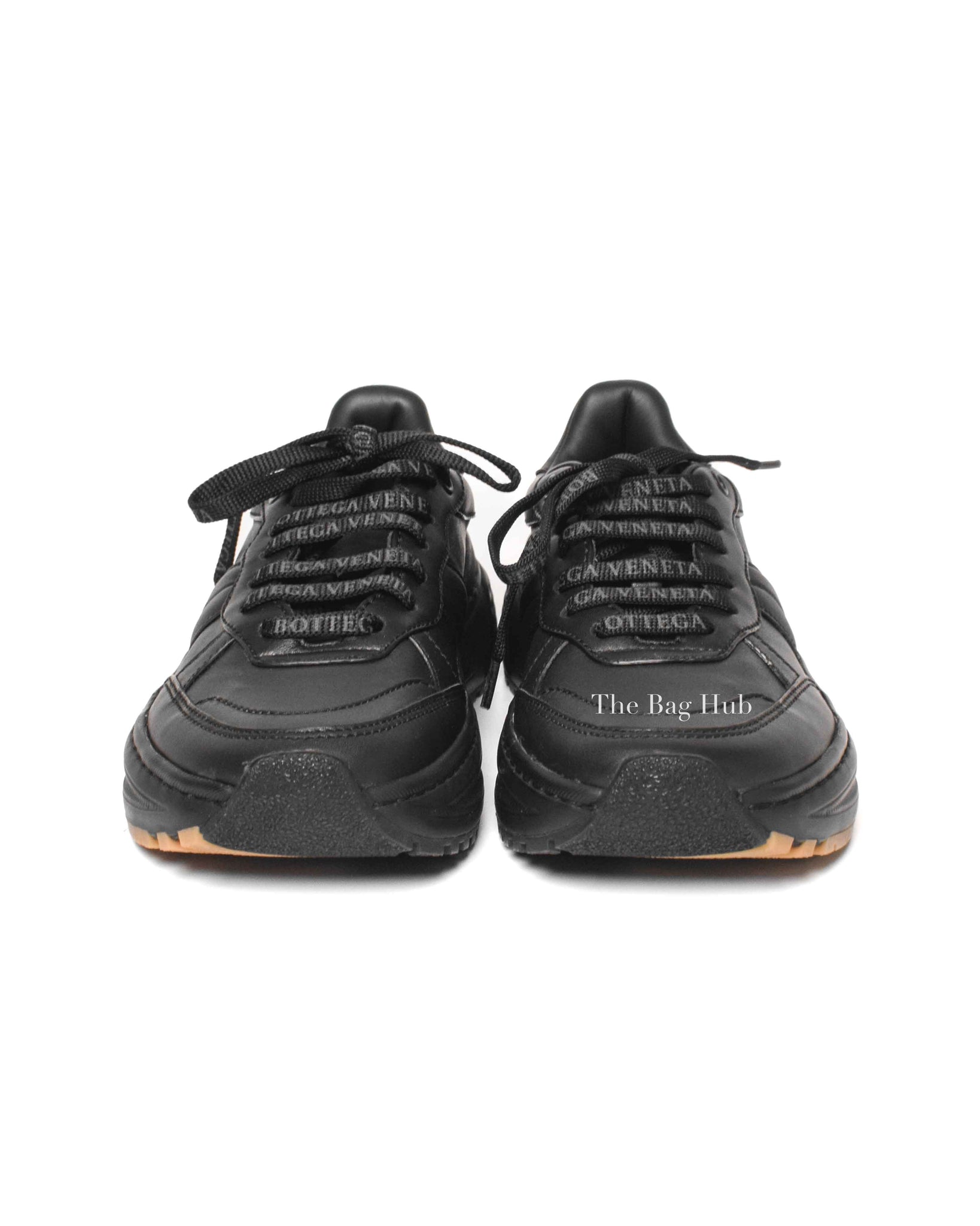 Bottega Veneta Black Leather Low Top Speedster Sneakers Size 36