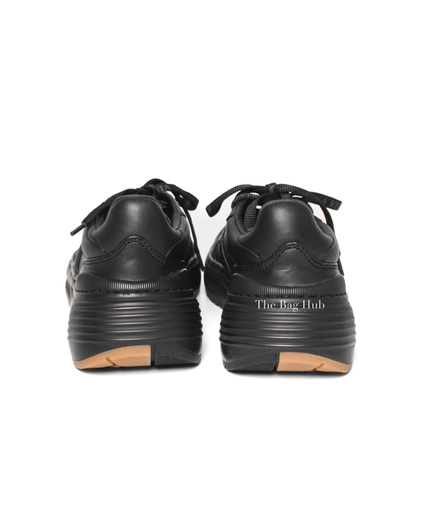 Bottega Veneta Black Leather Low Top Speedster Sneakers Size 36