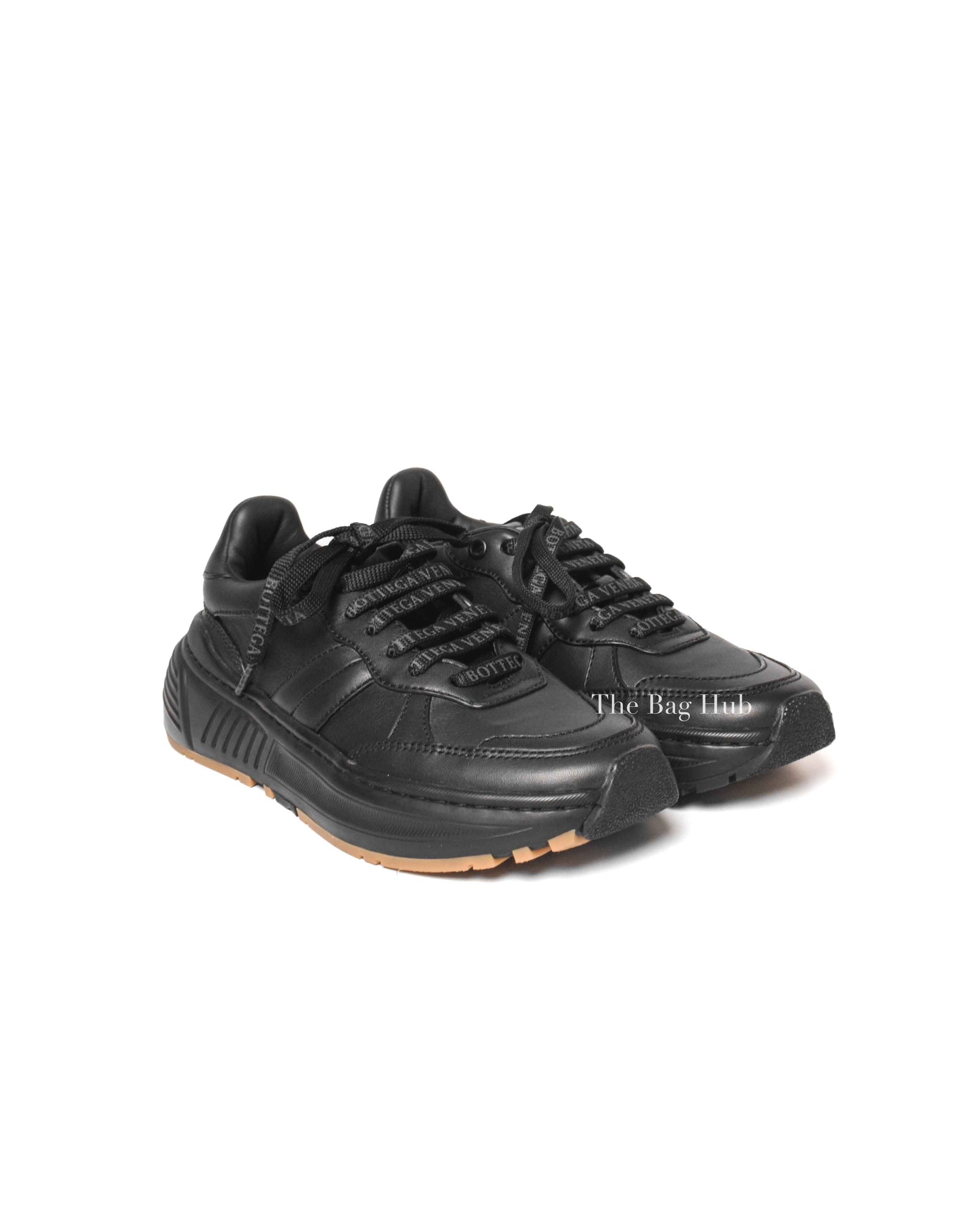 Bottega Veneta Black Leather Low Top Speedster Sneakers Size 36