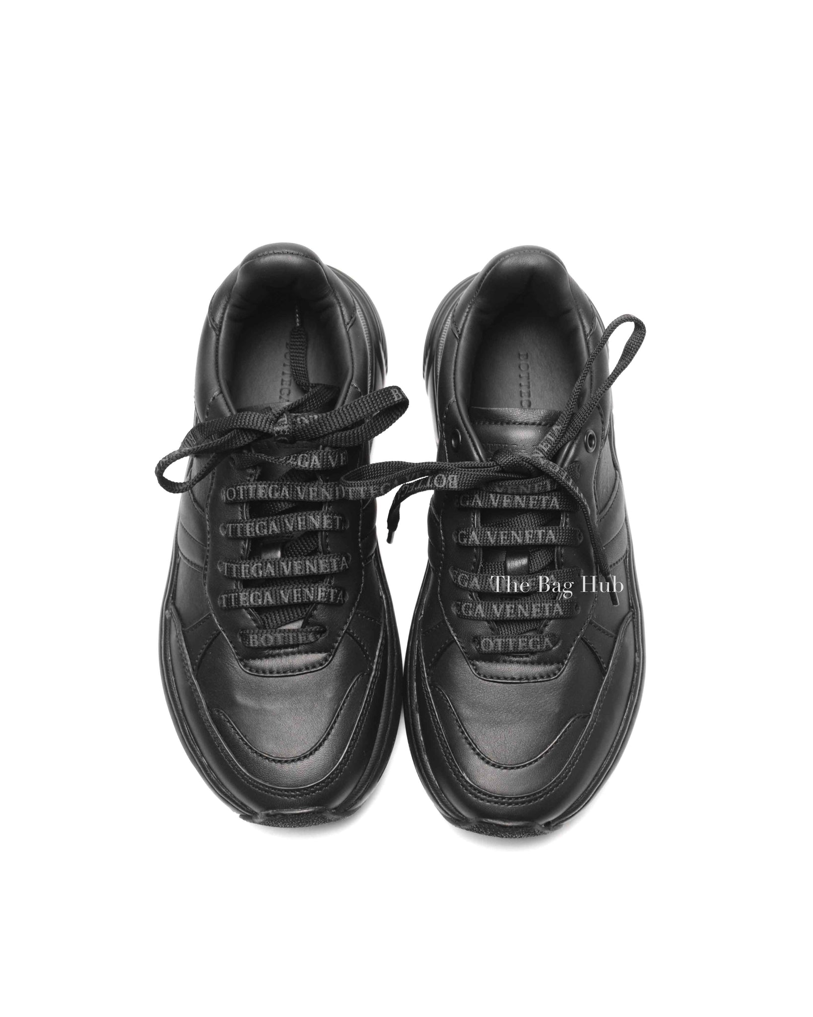 Bottega Veneta Black Leather Low Top Speedster Sneakers Size 36