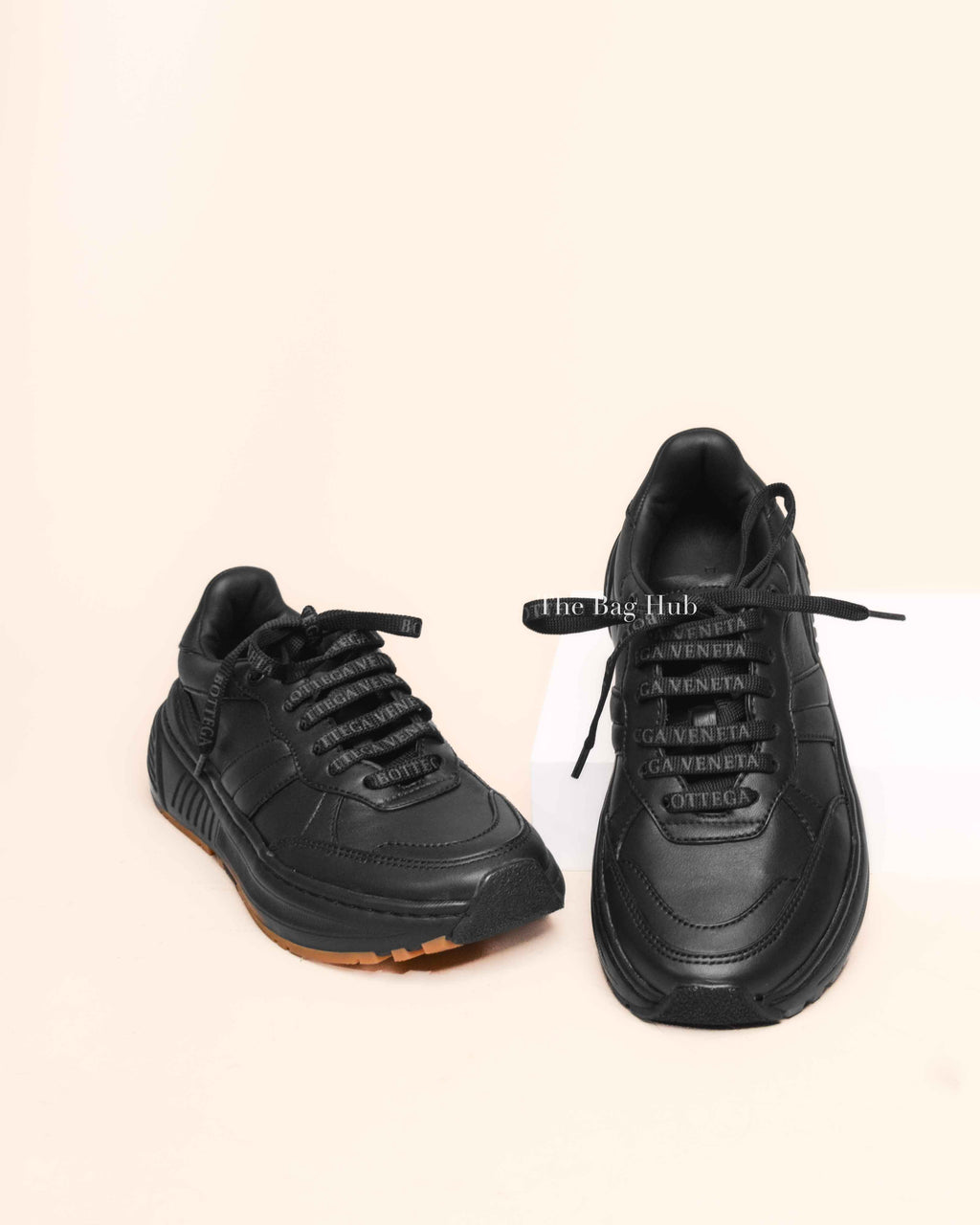 Bottega Veneta Black Leather Low Top Speedster Sneakers Size 36