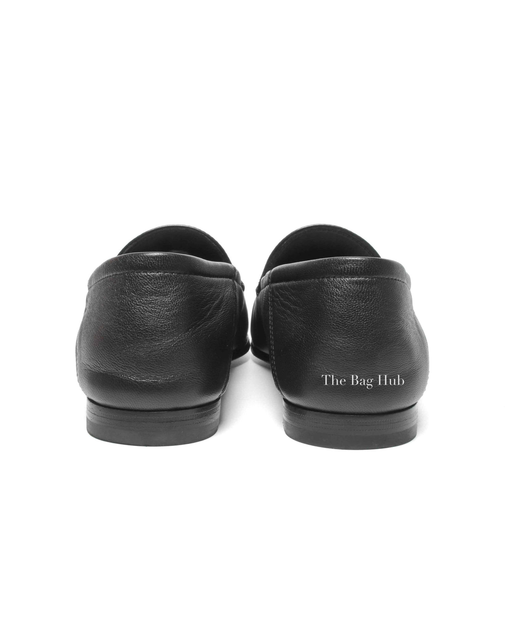 Gucci Black Leather Horsebit Women's Loafers Size 36.5