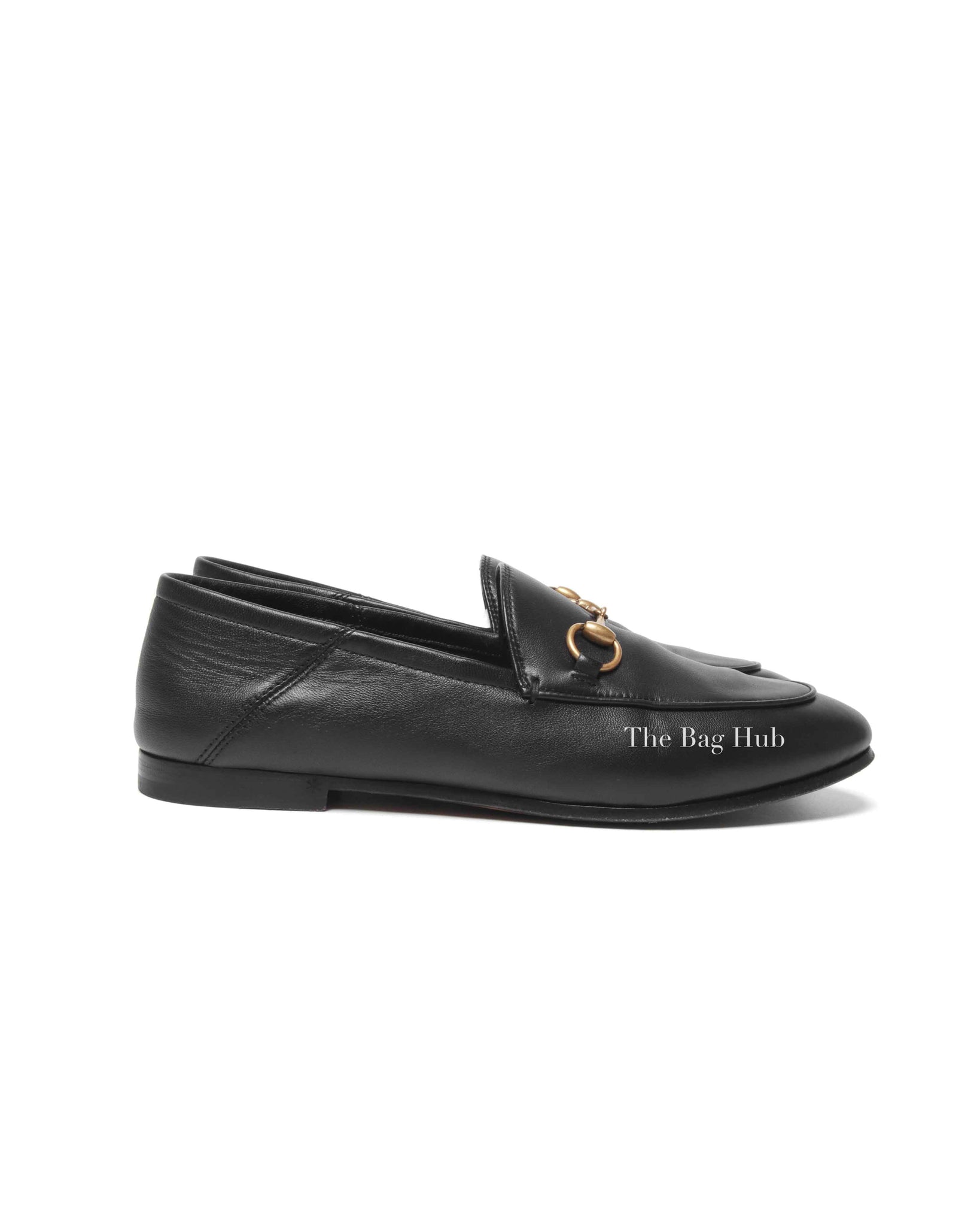 Gucci Black Leather Horsebit Women's Loafers Size 36.5