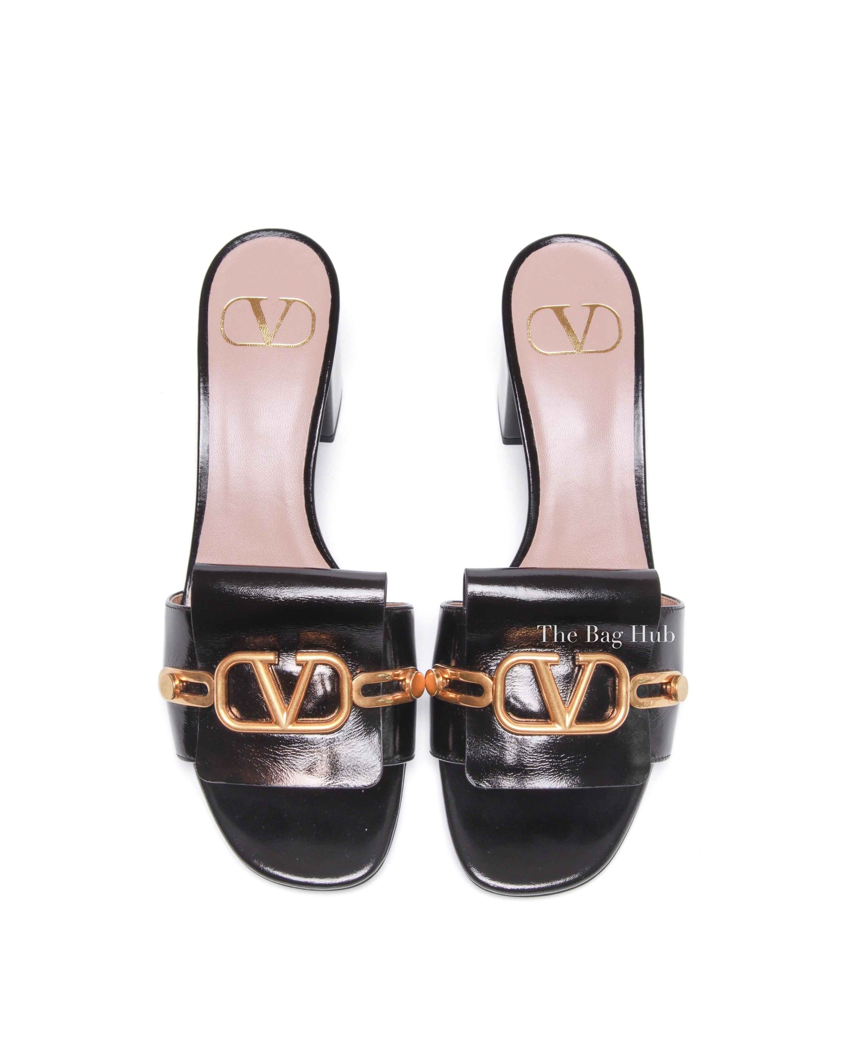 Valentino Garavani Nero Calfskin VLogo Signature Sandals Size 36.5