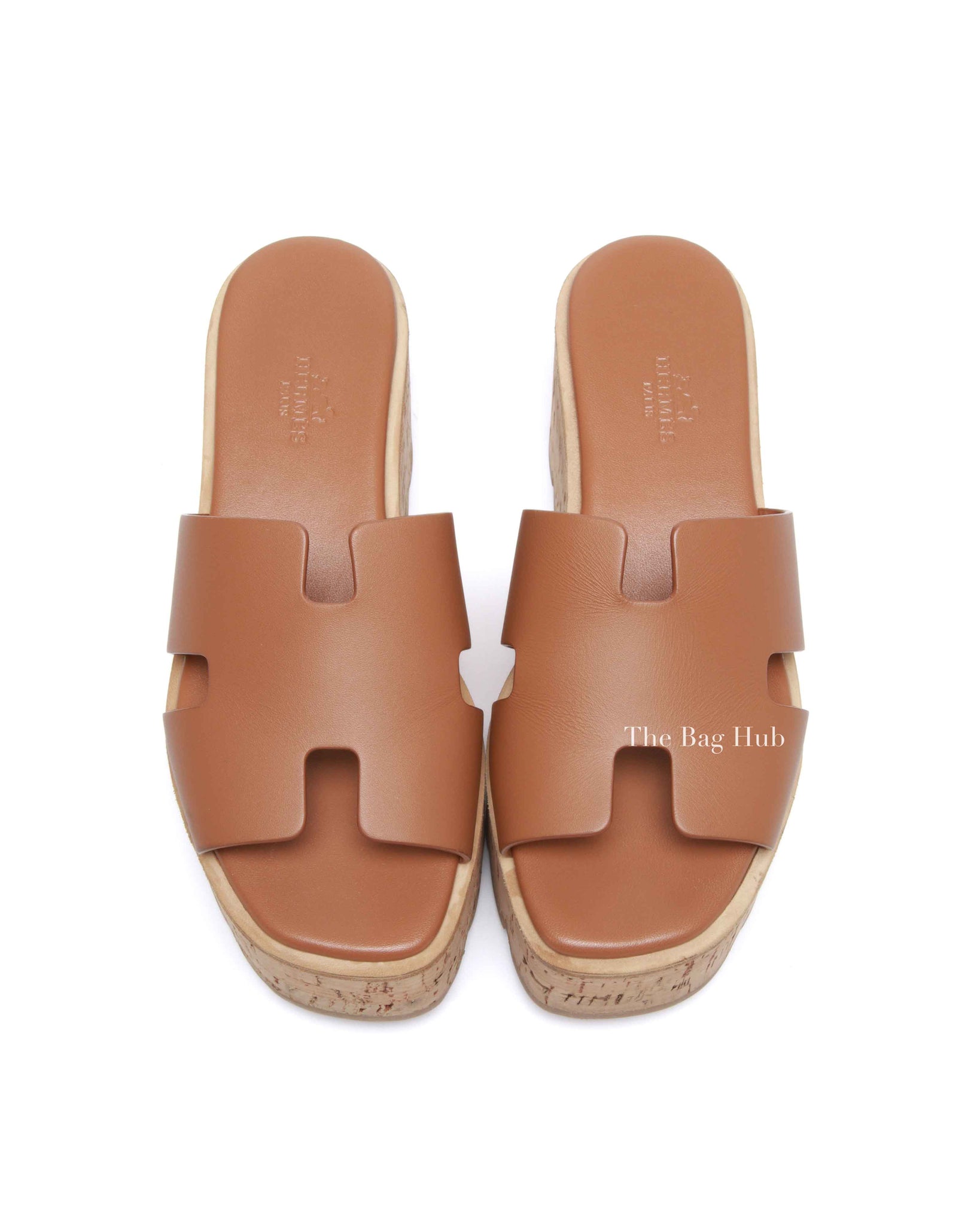 Hermes Naturel Leather Eze 30 Sandals Size 36