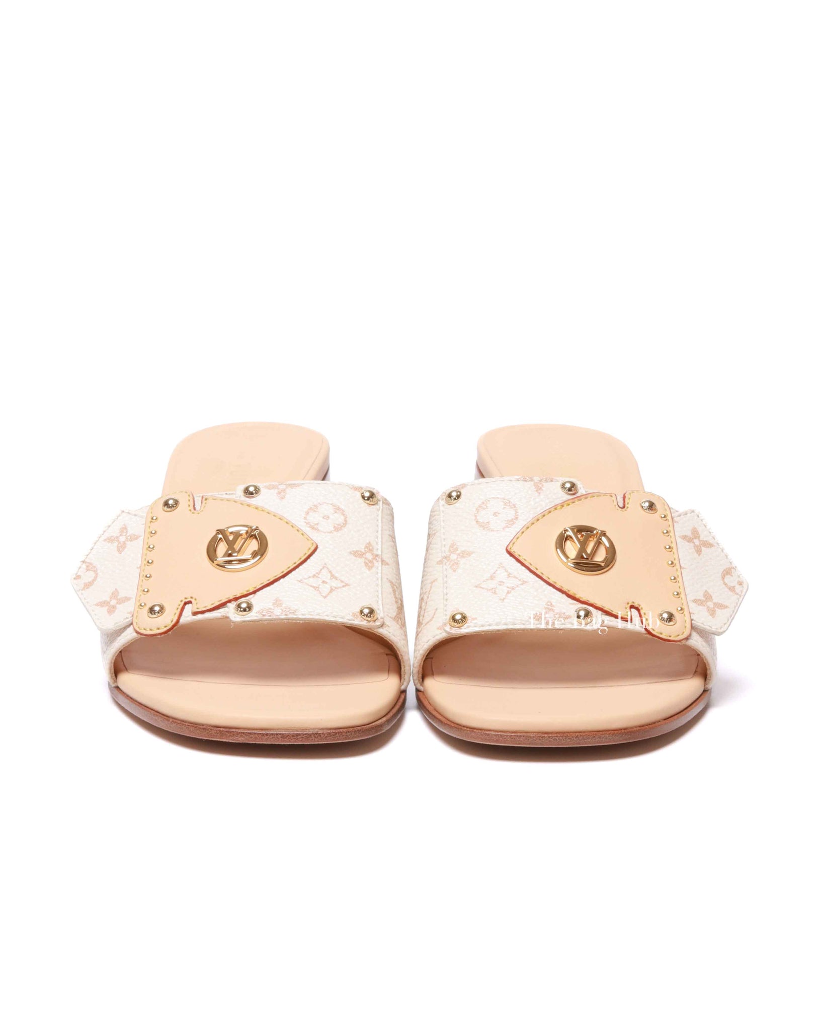 Louis Vuitton Dune Beige Monogram Canvas Frame Mules Size 38