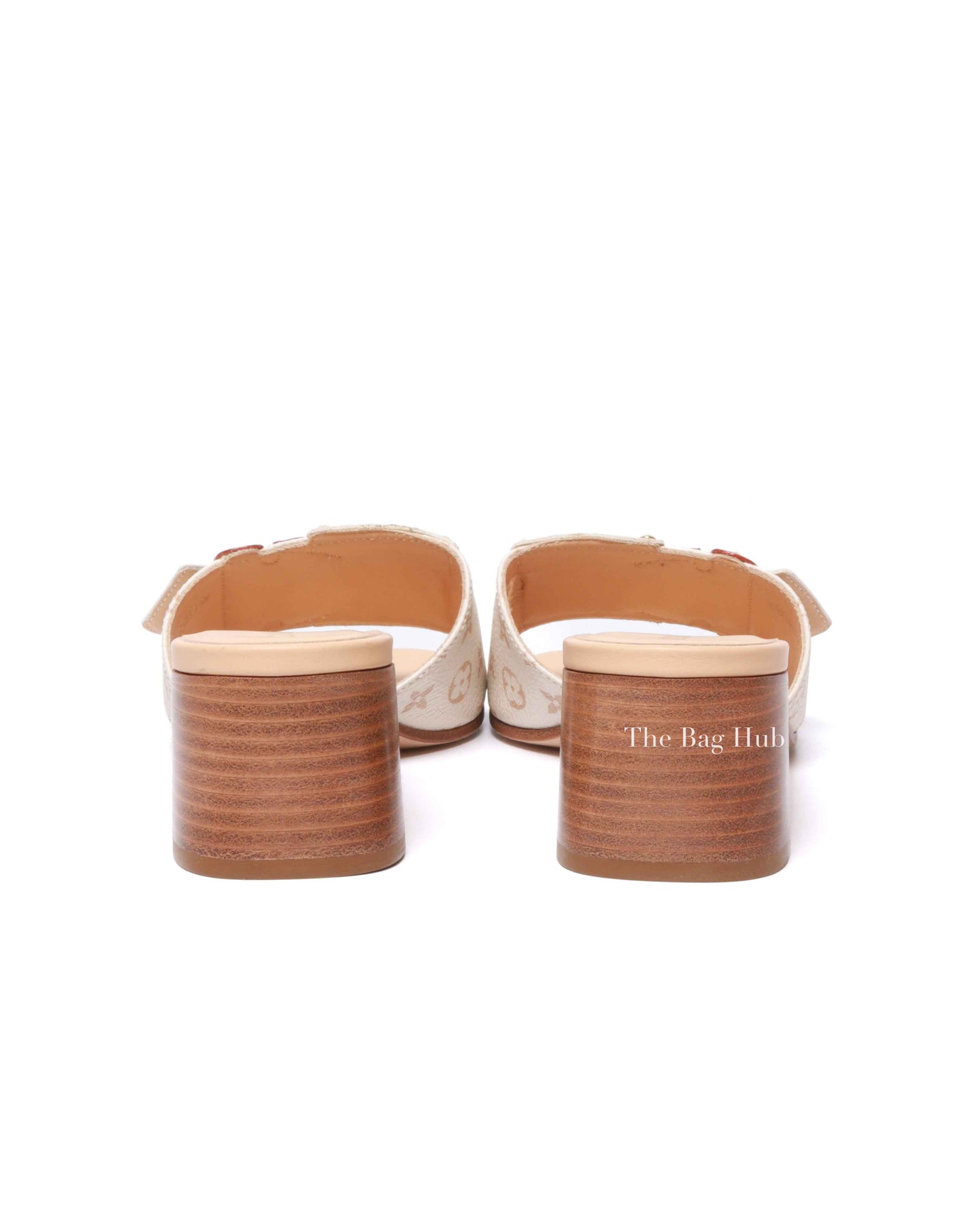 Louis Vuitton Dune Beige Monogram Canvas Frame Mules Size 38