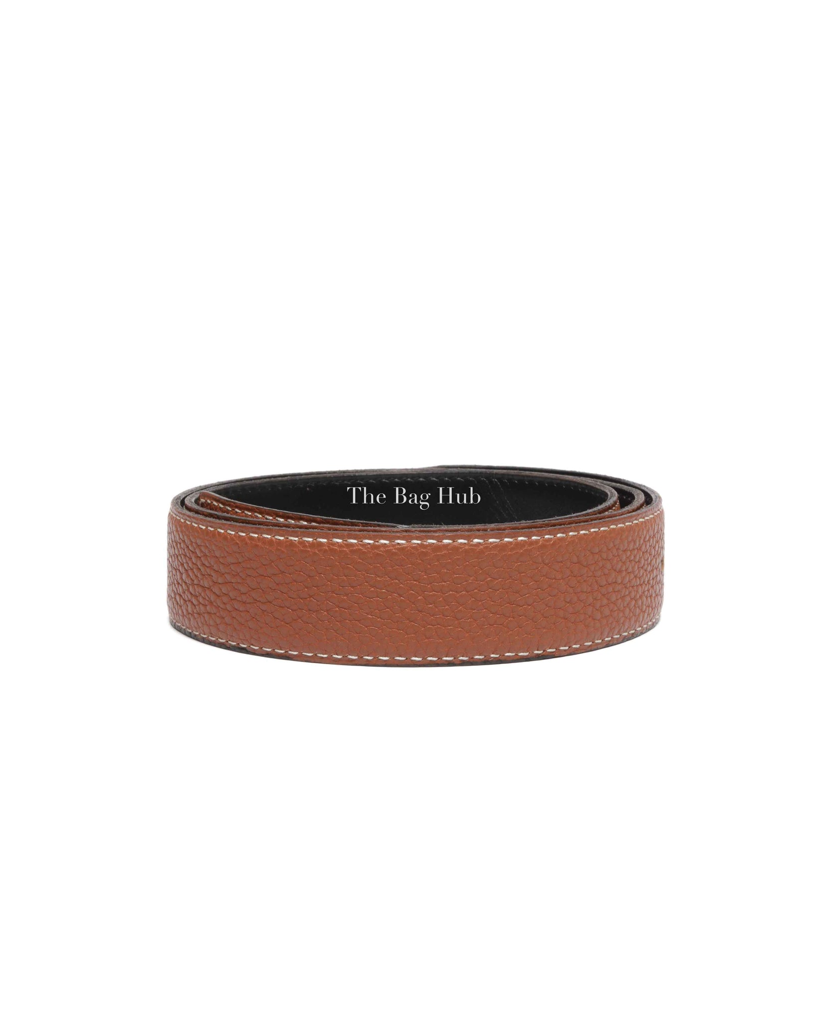 Hermes Noir/Gold Togo/Calfskin Reversible Belt Strap Size 85