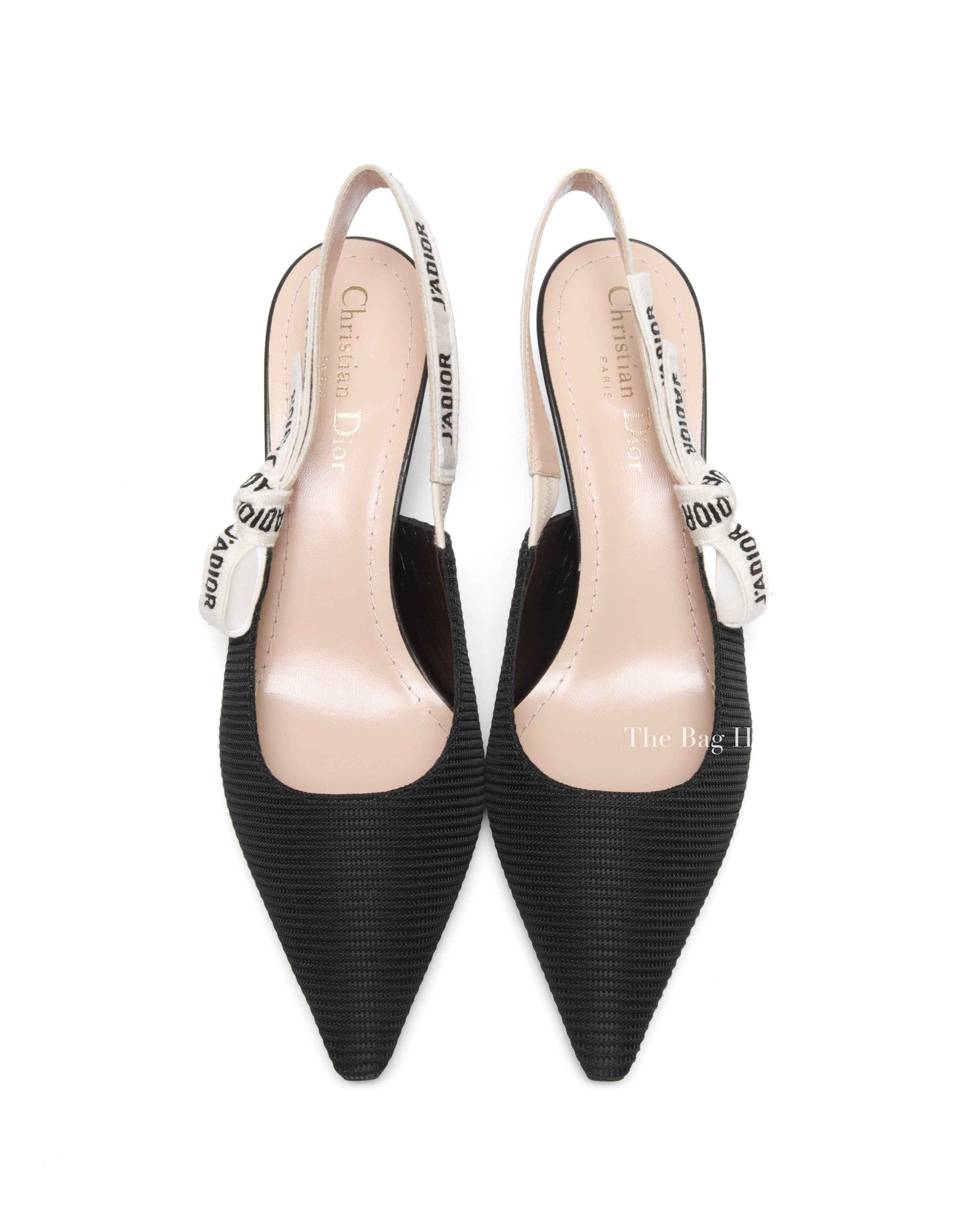 Dior Black Technical Fabric J'Adior Slingback Pumps Size 38.5D