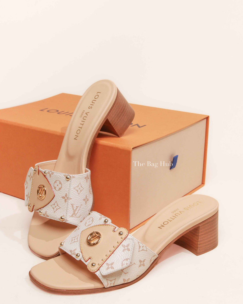 Louis Vuitton Dune Beige Monogram Canvas Frame Mules Size 38