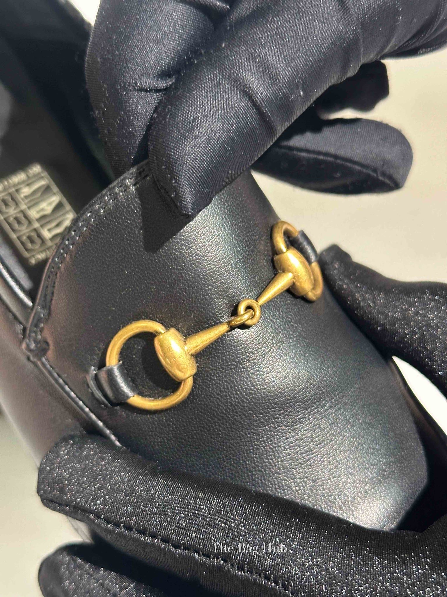 Gucci Black Leather Horsebit Women's Loafers Size 36.5