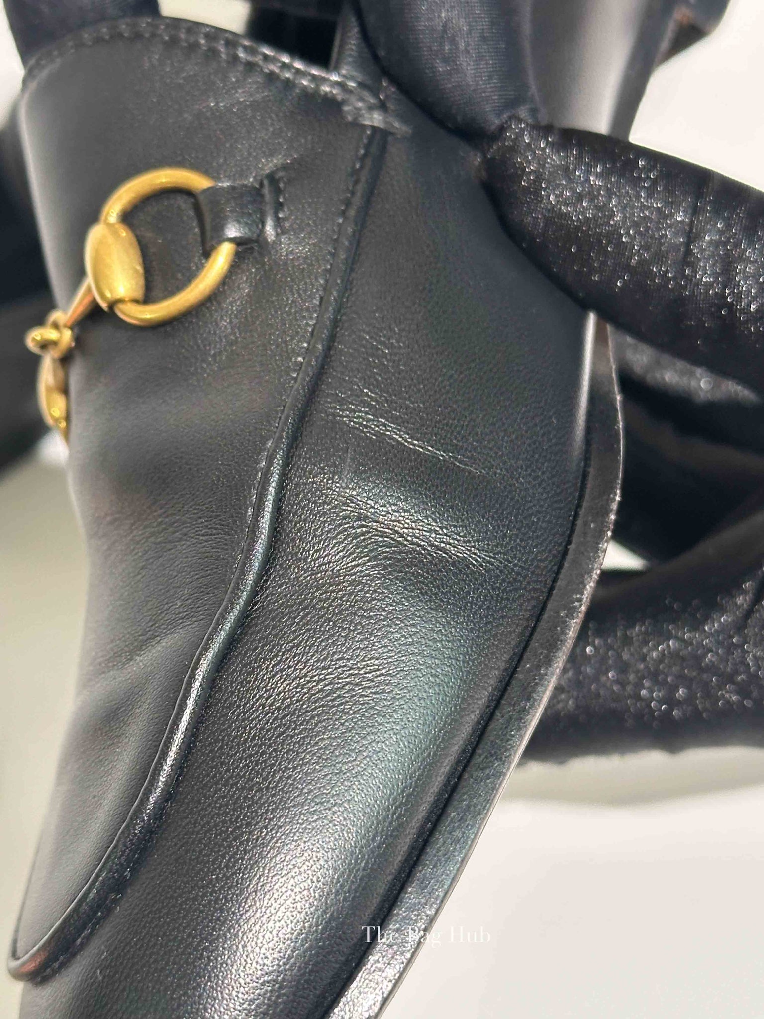 Gucci Black Leather Horsebit Women's Loafers Size 36.5