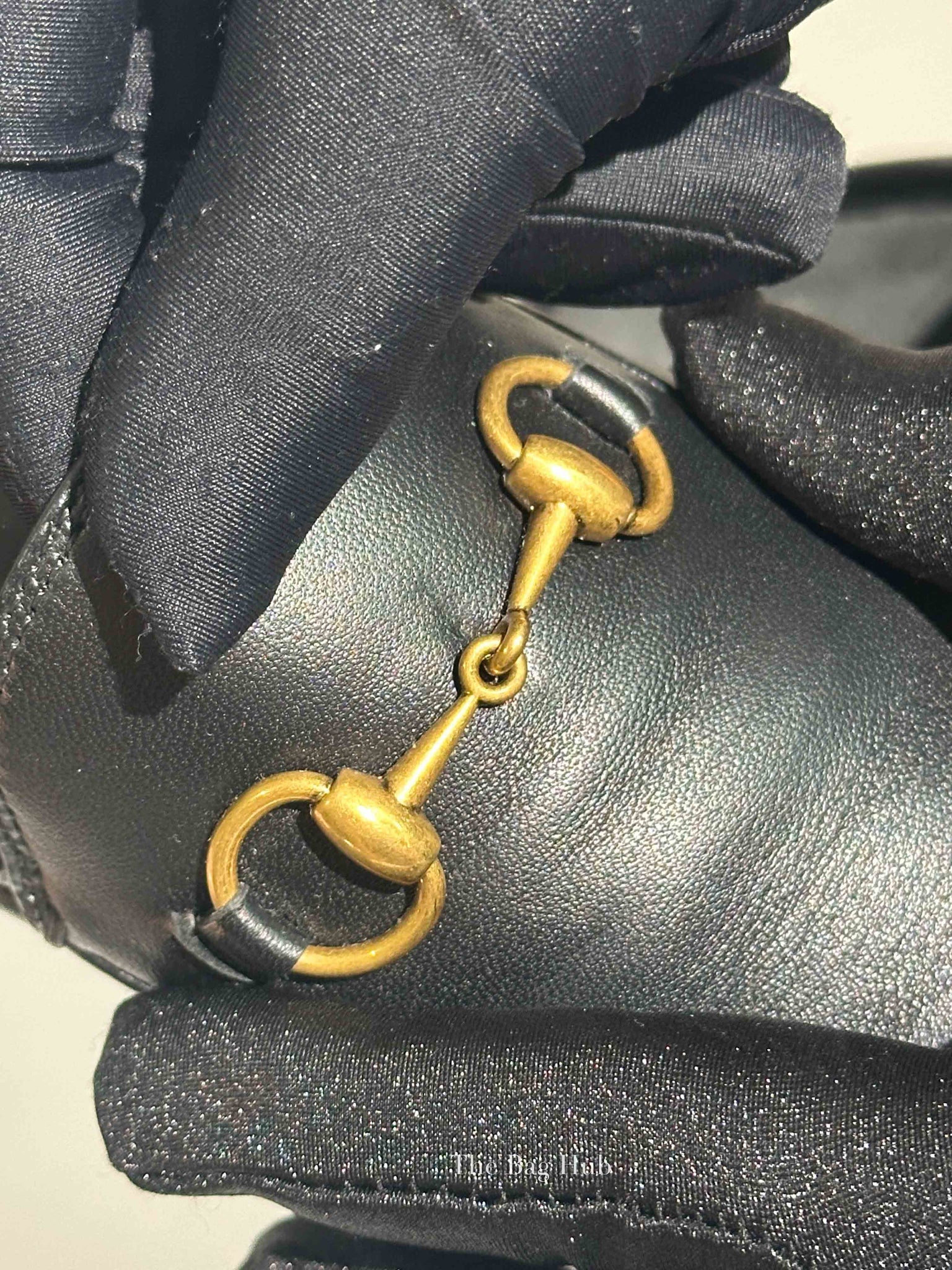 Gucci Black Leather Horsebit Women's Loafers Size 36.5