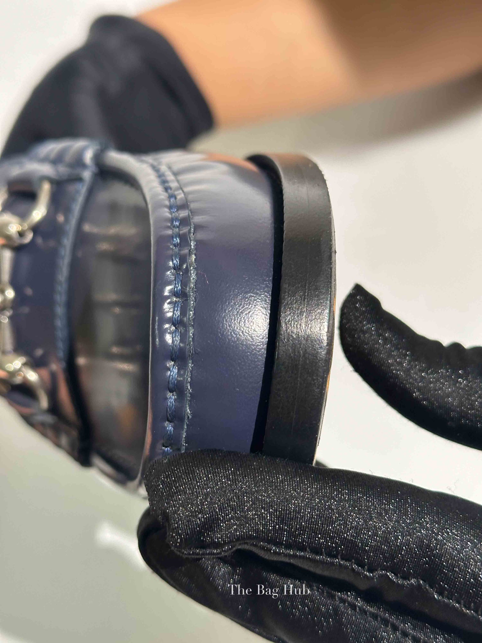 Gucci Dark Blue Leather Horsebit Loafers Size 6.5