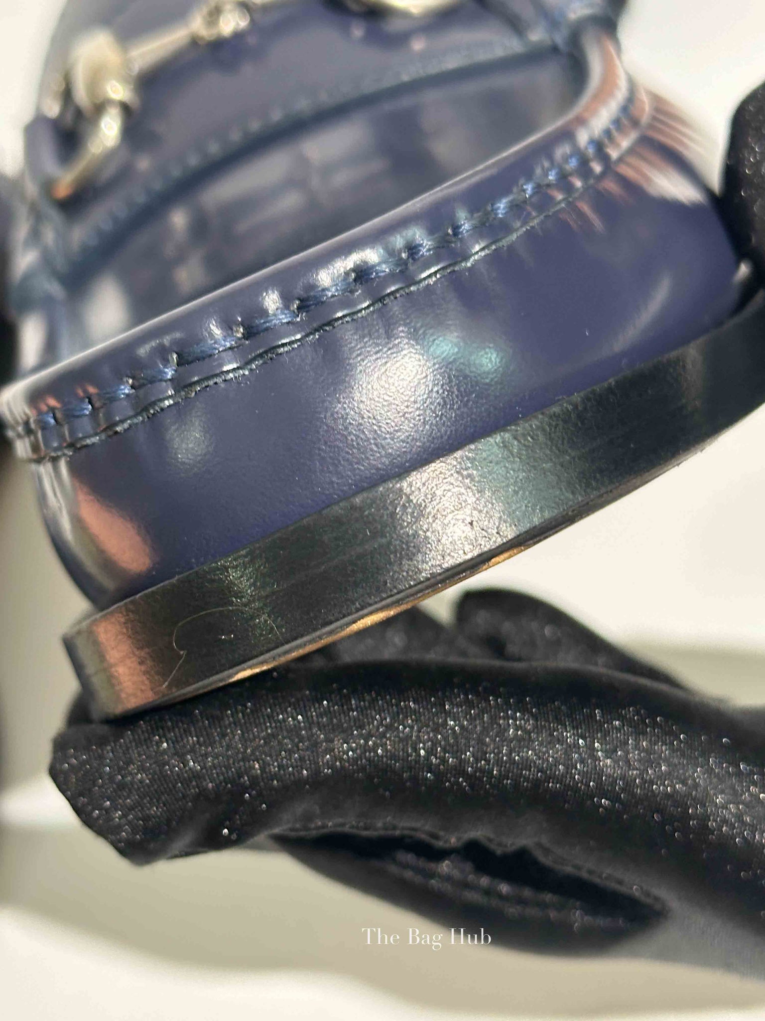 Gucci Dark Blue Leather Horsebit Loafers Size 6.5