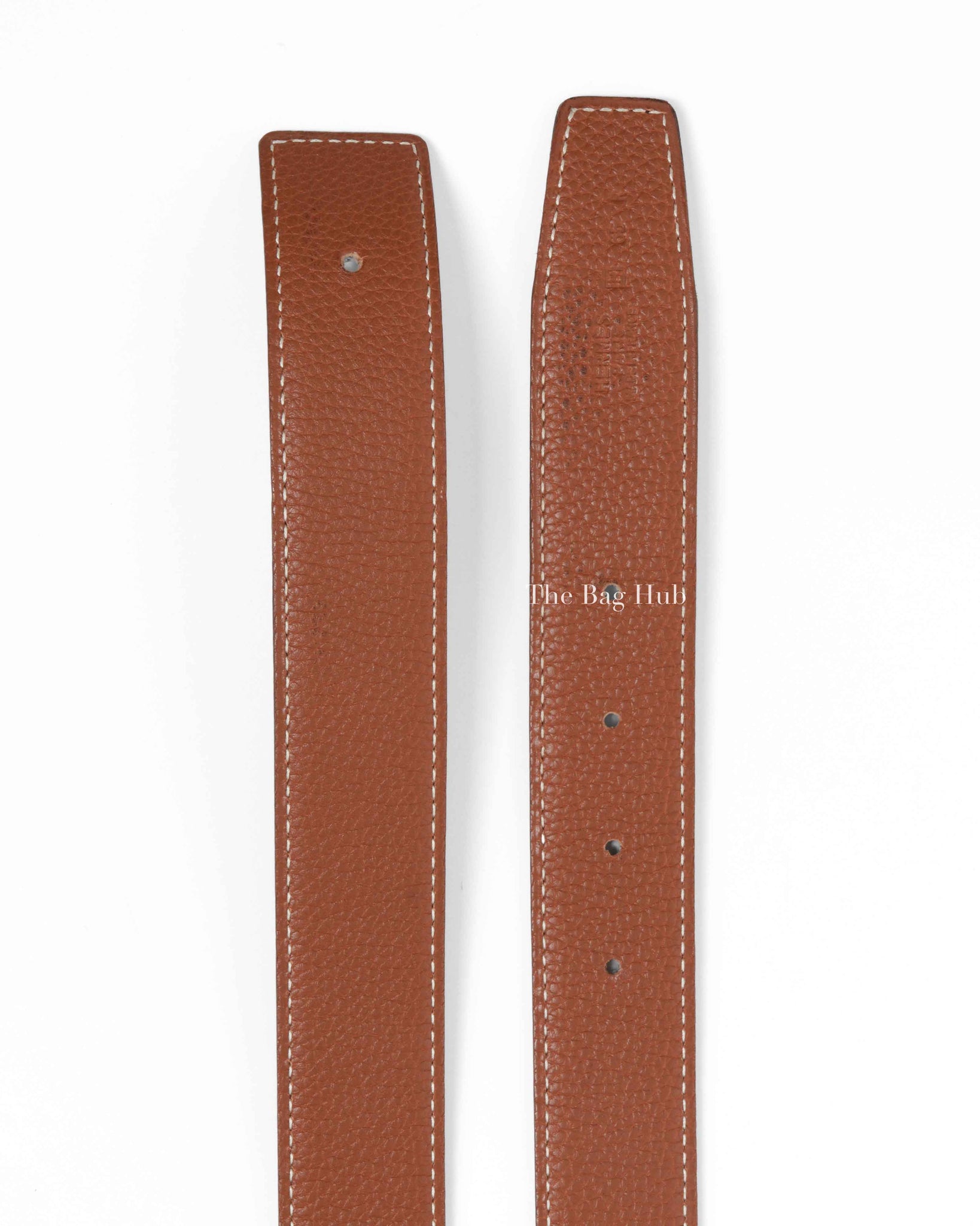 Hermes Noir/Gold Leather Reversible Belt Strap 65cm