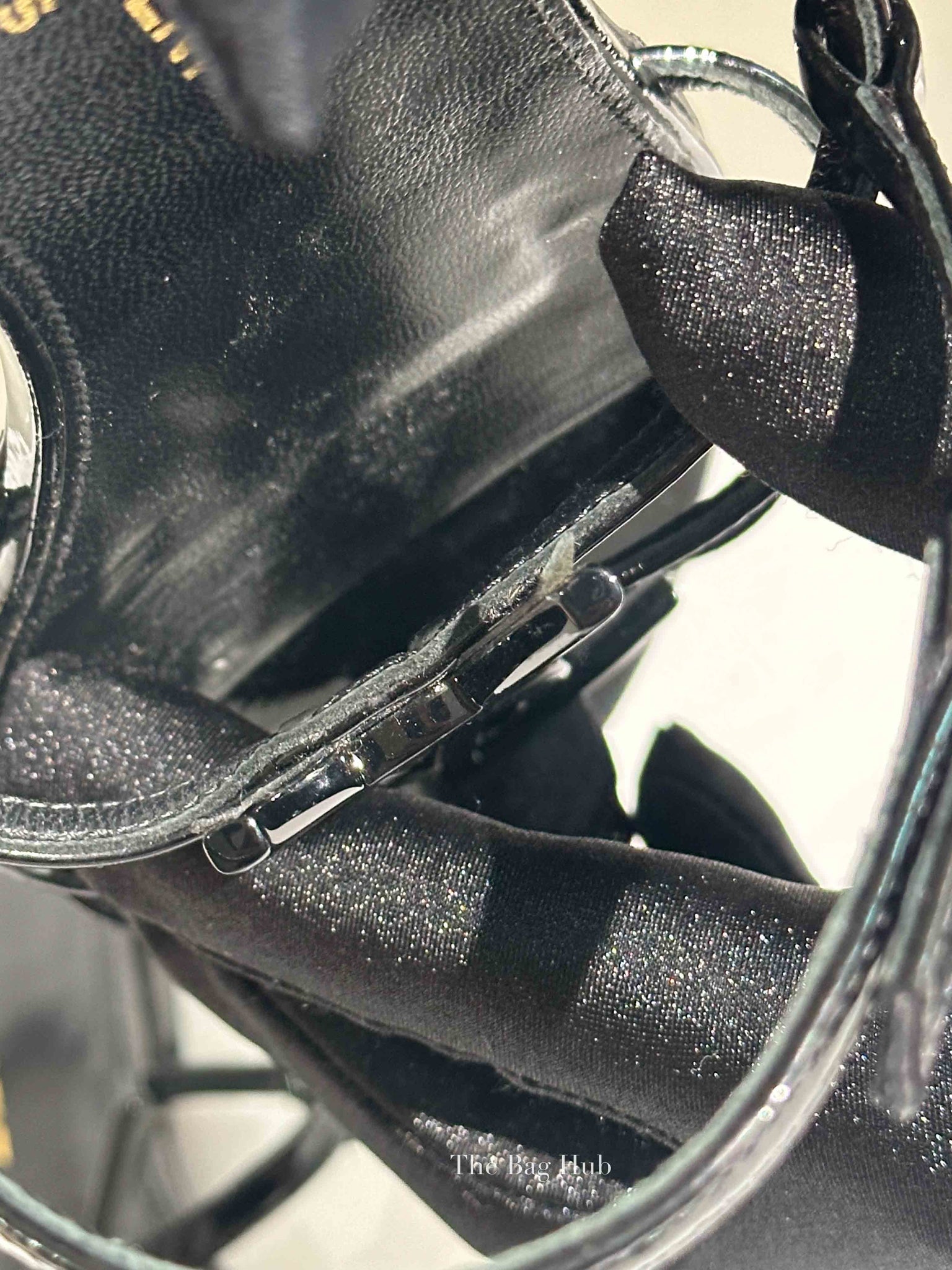 Saint Laurent Black Patent Leather Cassandra Sandals Size 36