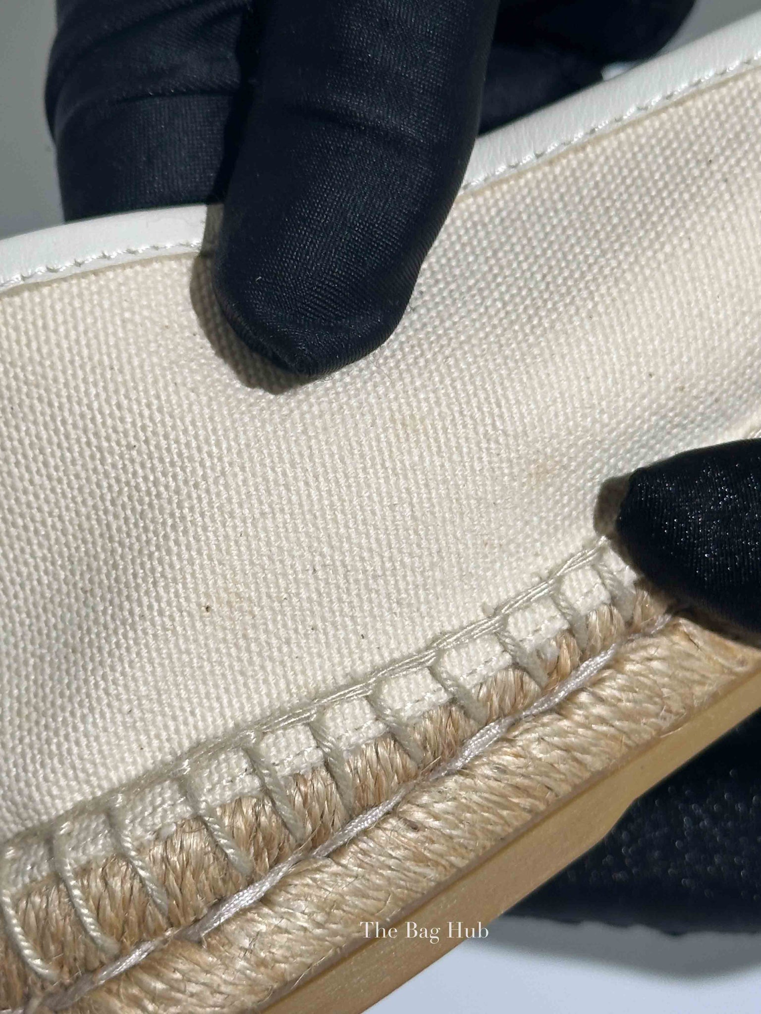 Gucci Cream Canvas Logo Printed Espadrilles Size 39