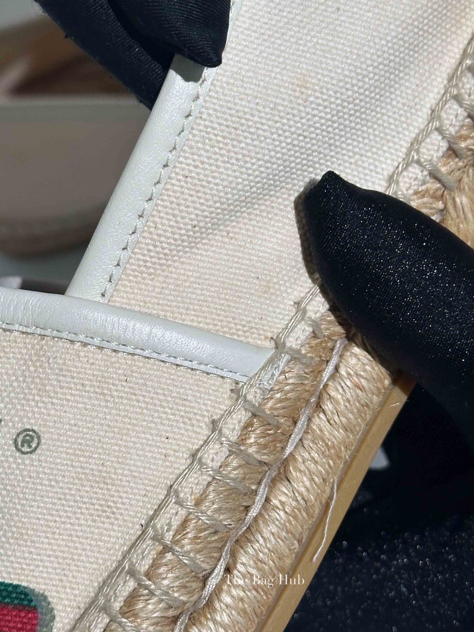 Gucci Cream Canvas Logo Printed Espadrilles Size 39