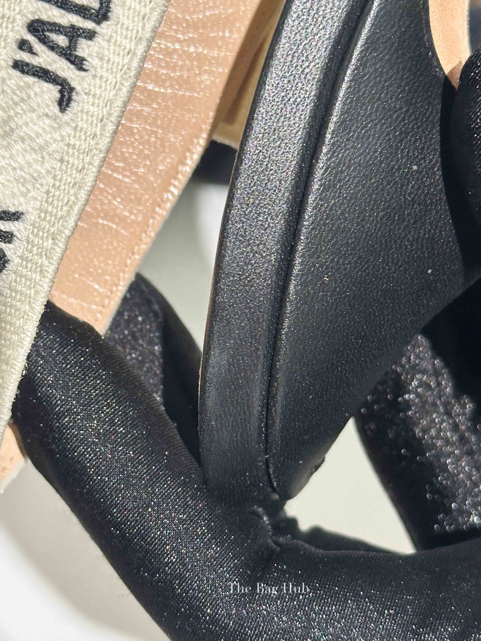 Dior Black Technical Fabric J'Adior Slingback Pumps Size 38.5D