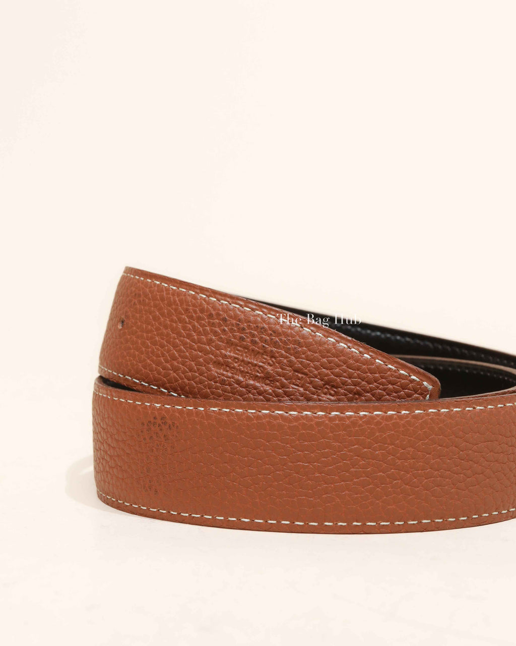 Hermes Noir/Gold Leather Reversible Belt Strap 65cm