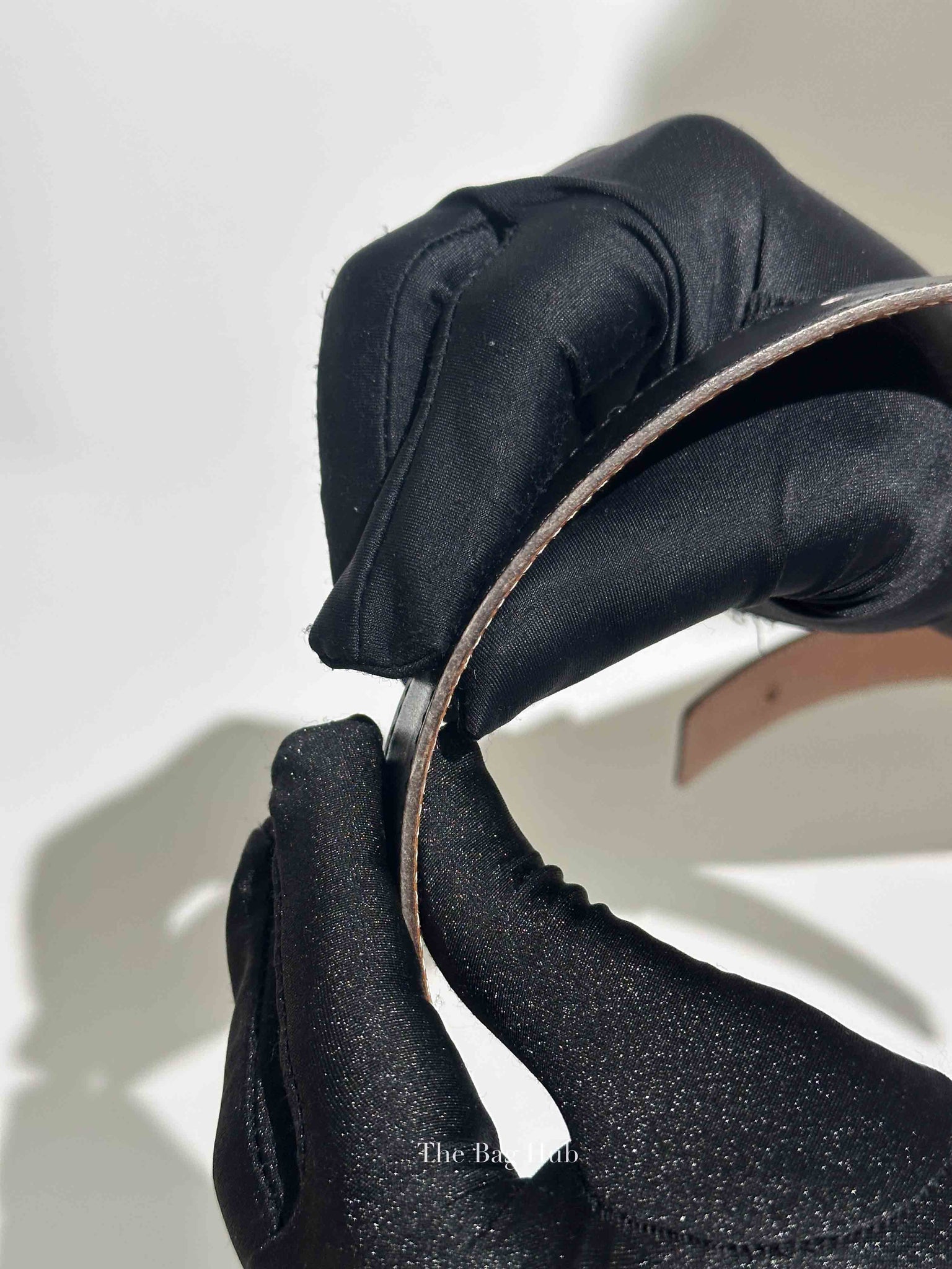 Hermes Noir/Gold Leather Reversible Belt Strap 65cm