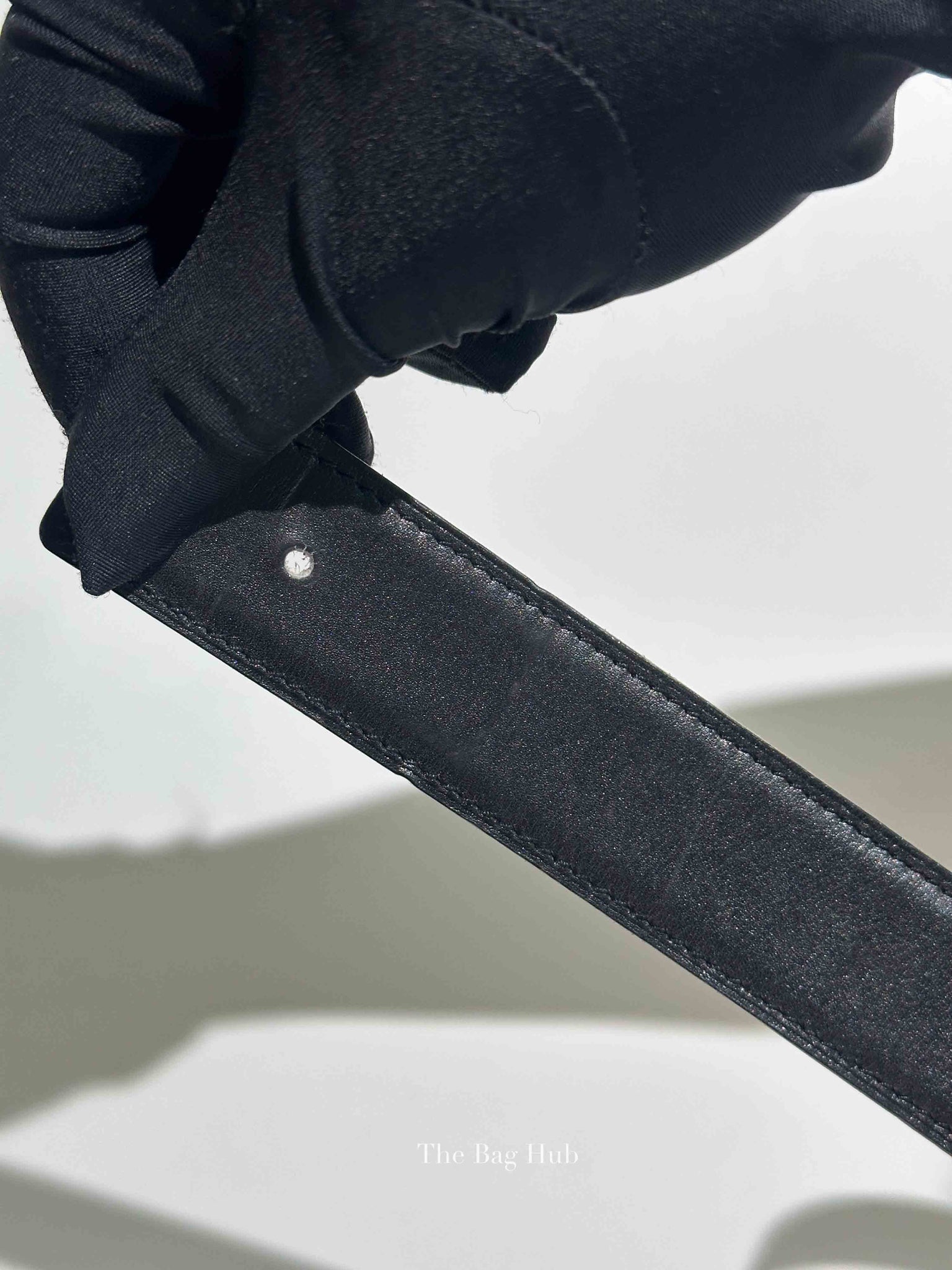 Hermes Noir/Gold Leather Reversible Belt Strap 65cm