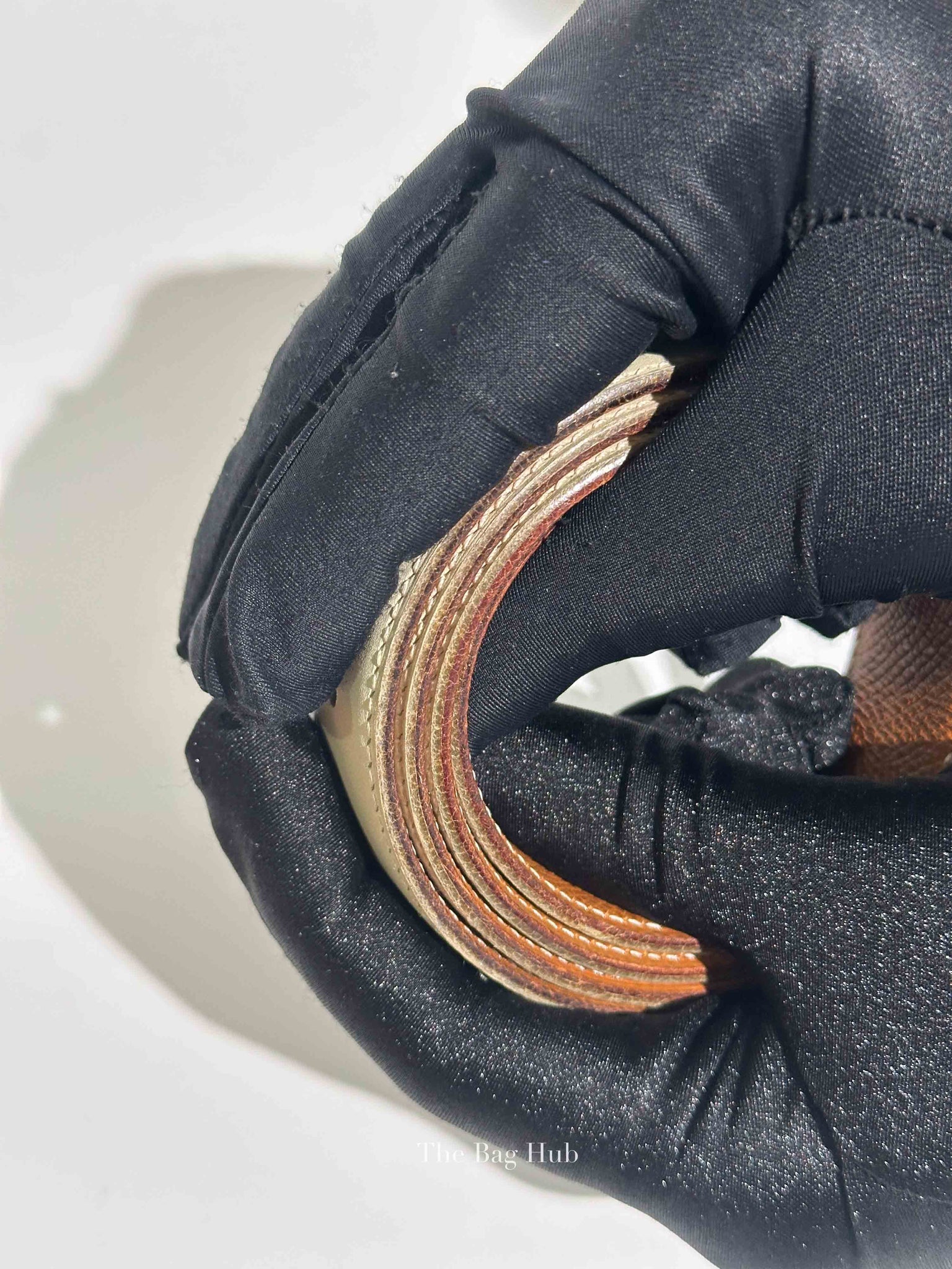 Hermes White/Gold Leather Reversible Belt Strap 75cm