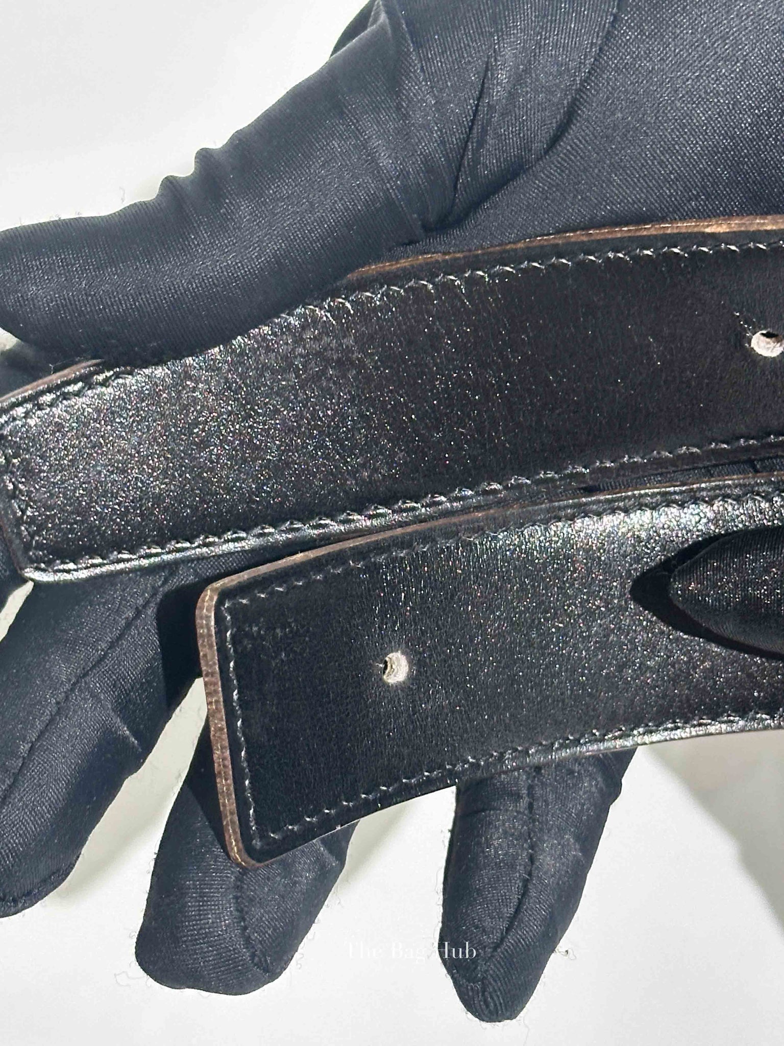 Hermes Noir/Gold Leather Reversible Belt Strap 65cm