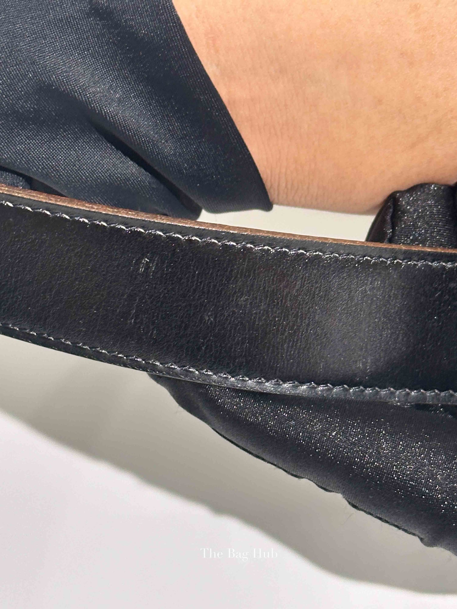 Hermes Noir/Gold Leather Reversible Belt Strap 65cm