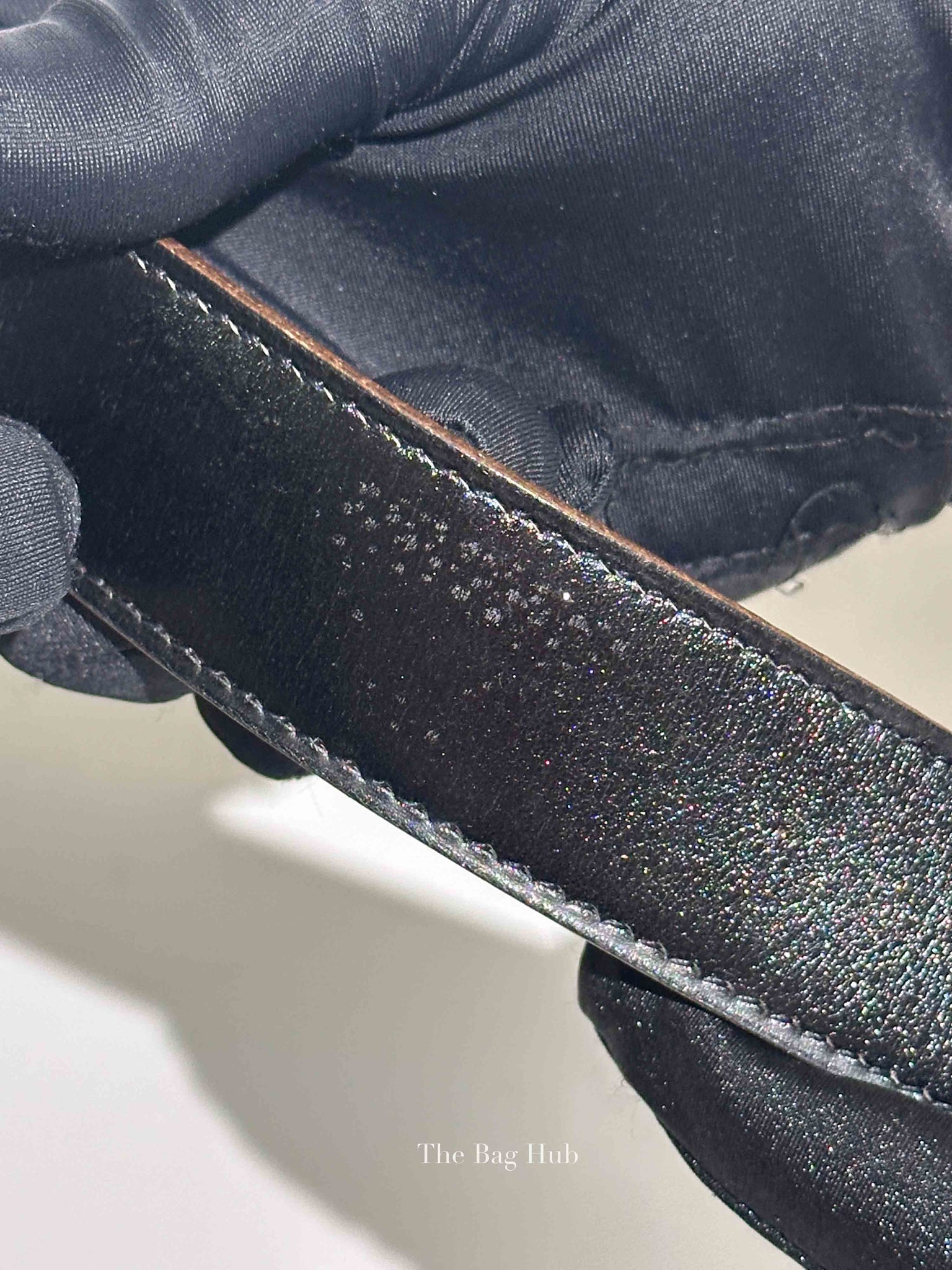 Hermes Noir/Gold Leather Reversible Belt Strap 65cm