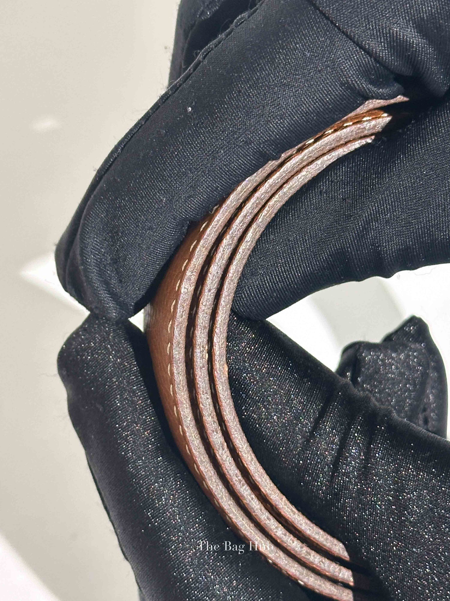 Hermes Noir/Gold Leather Reversible Belt Strap 65cm