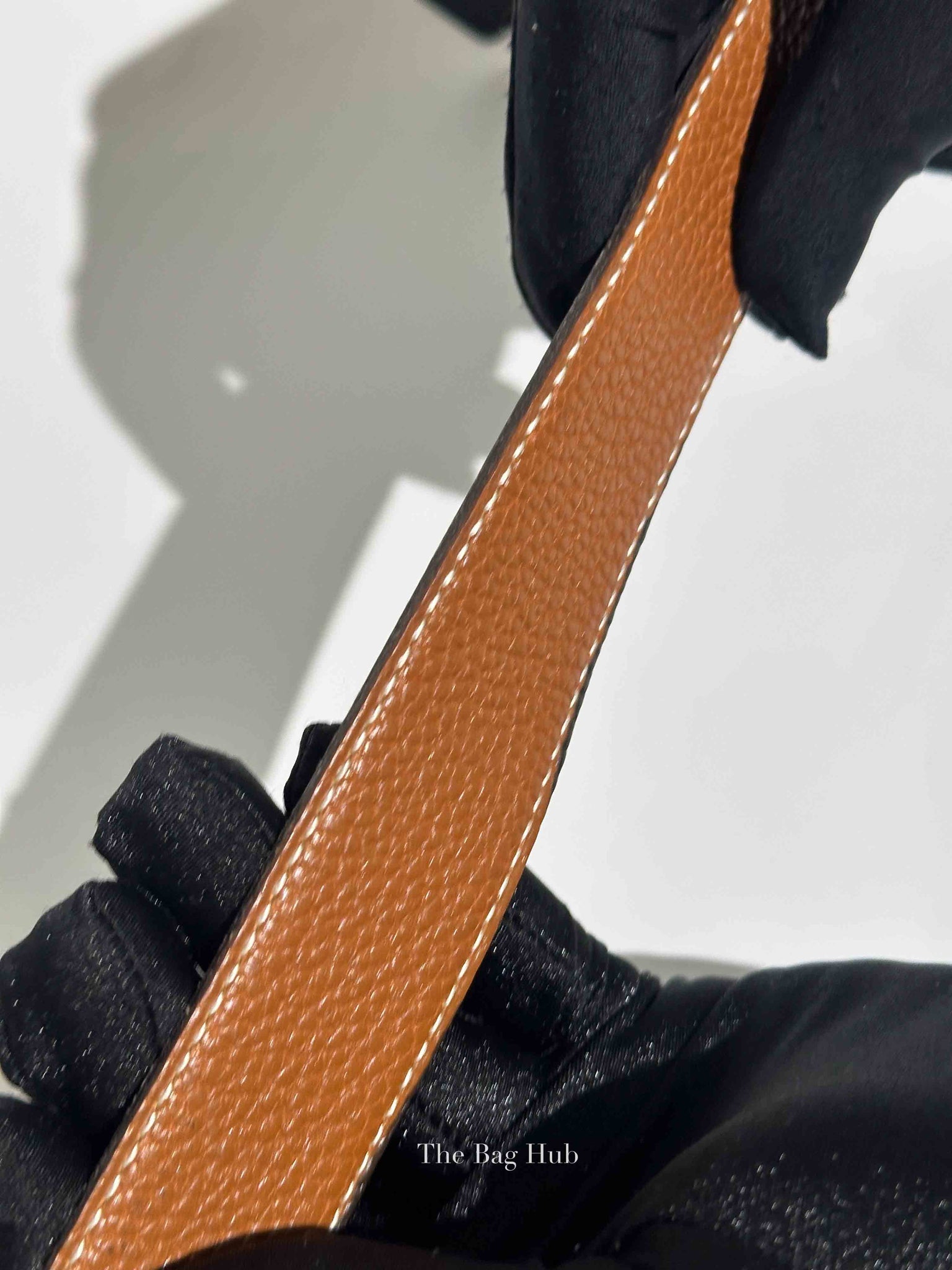 Hermes Noir/Gold Togo/Calfskin Reversible Belt Strap Size 85