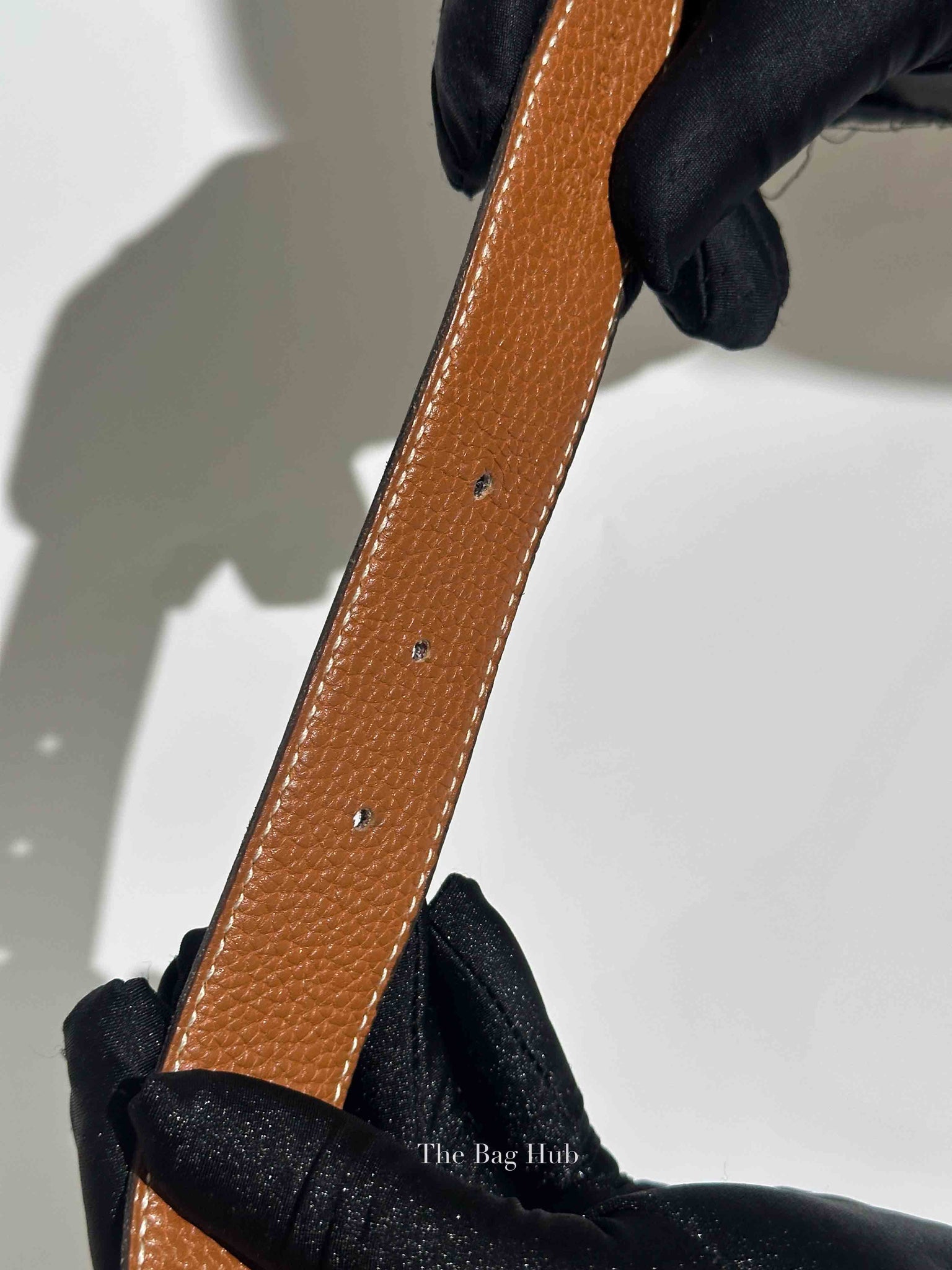 Hermes Noir/Gold Togo/Calfskin Reversible Belt Strap Size 85