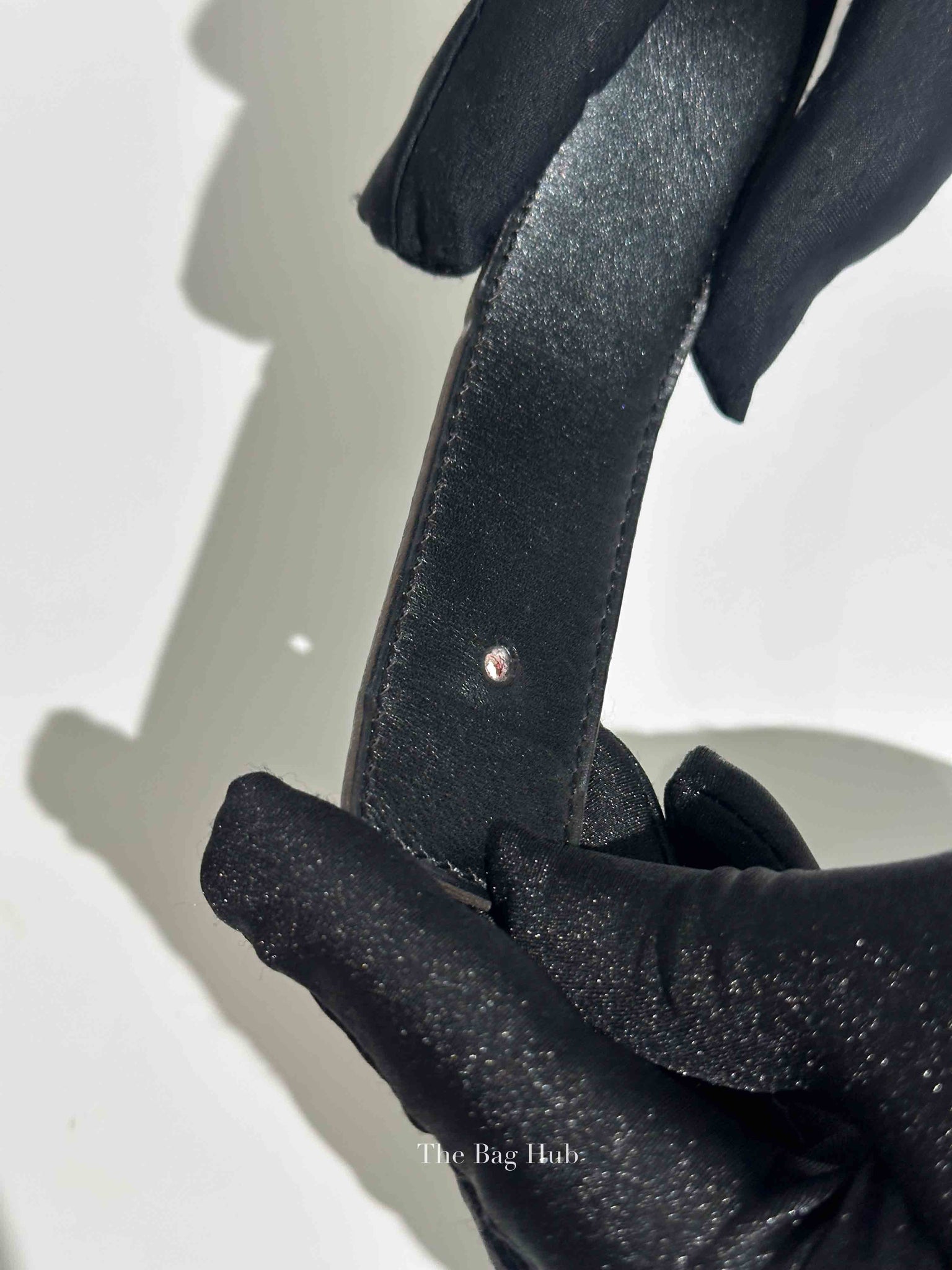 Hermes Noir/Gold Togo/Calfskin Reversible Belt Strap Size 85