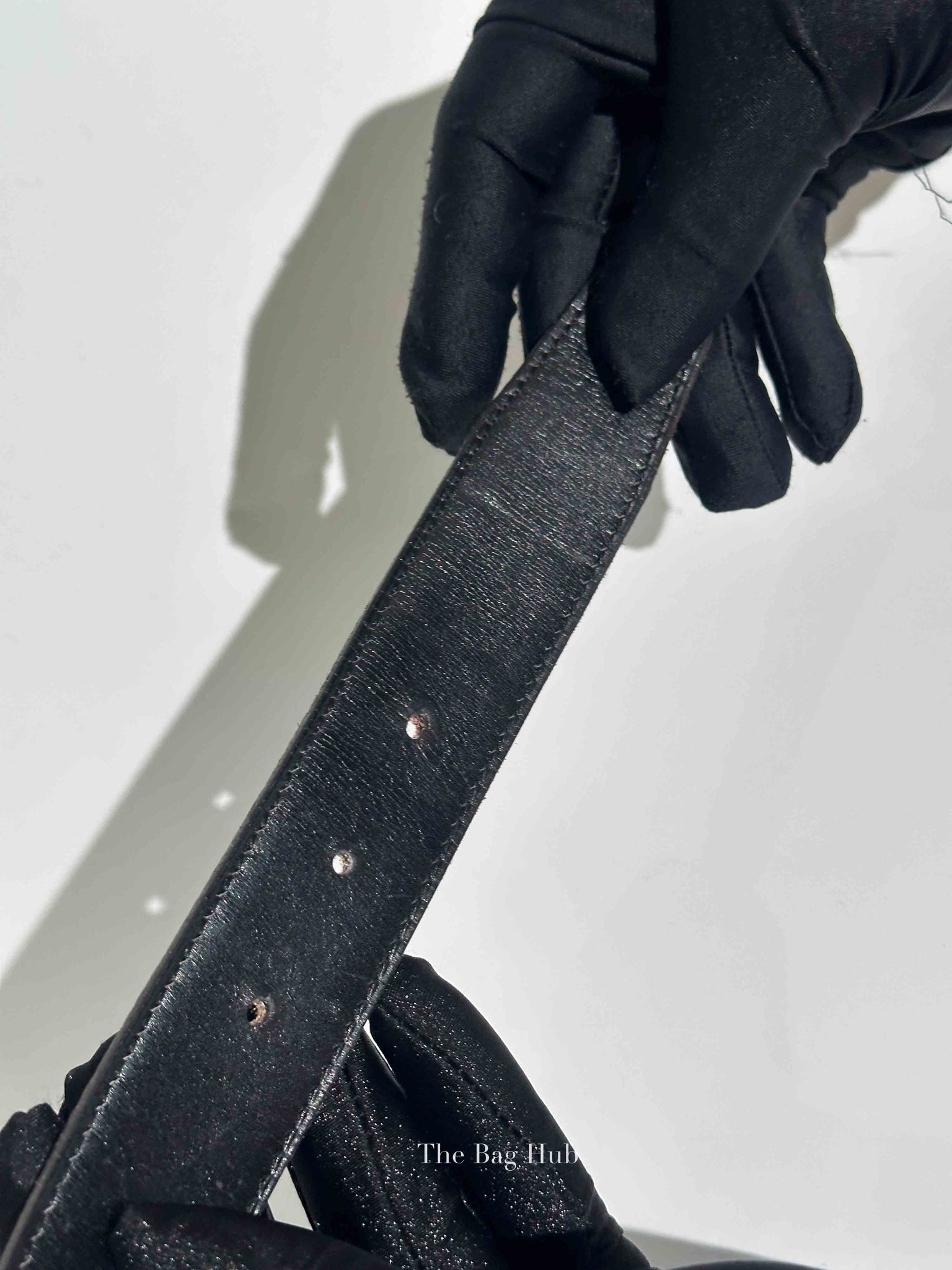 Hermes Noir/Gold Togo/Calfskin Reversible Belt Strap Size 85