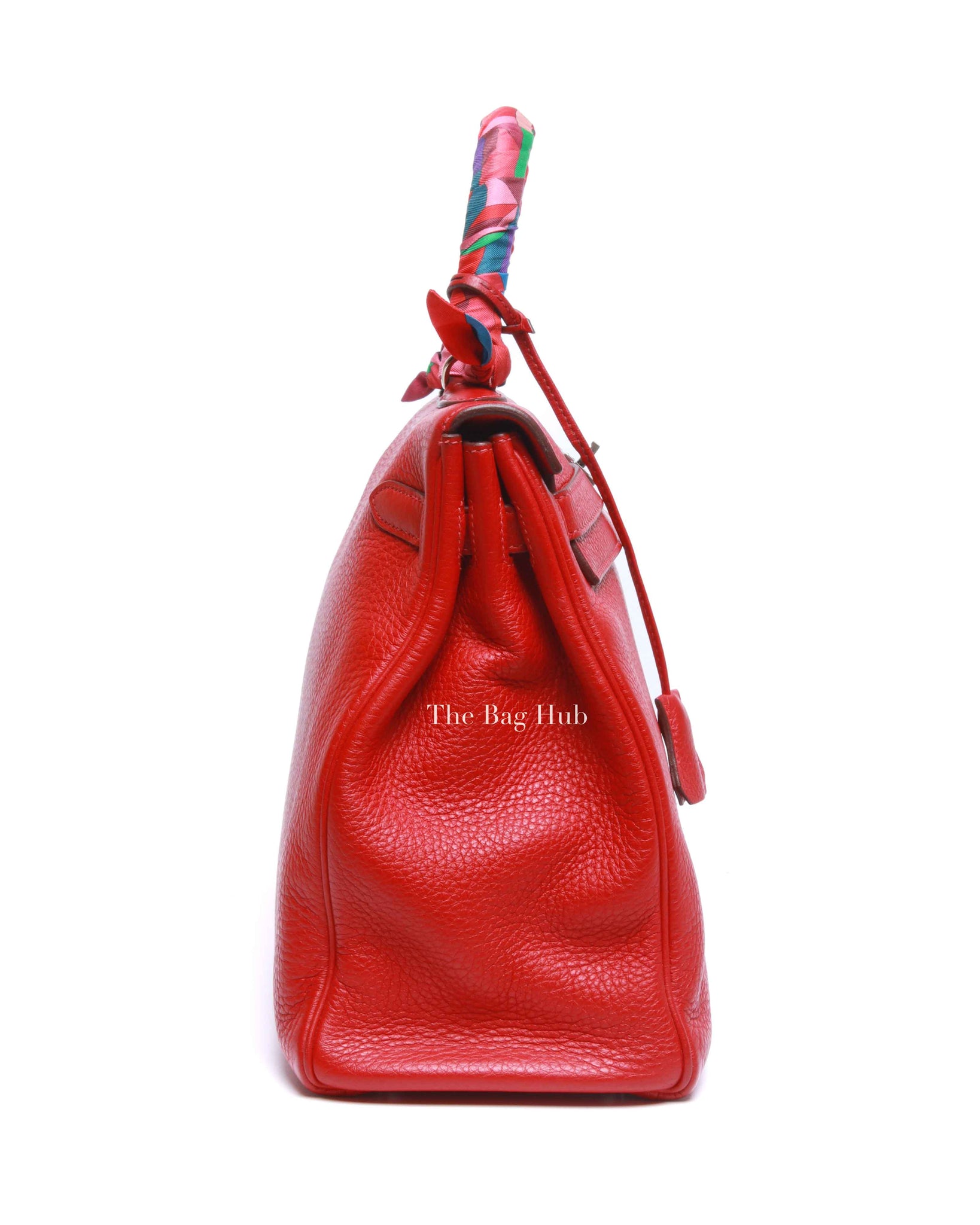 Hermes Rose Jaipur Leather Kelly 35 Bag PHW w/ Twilly w/o Strap