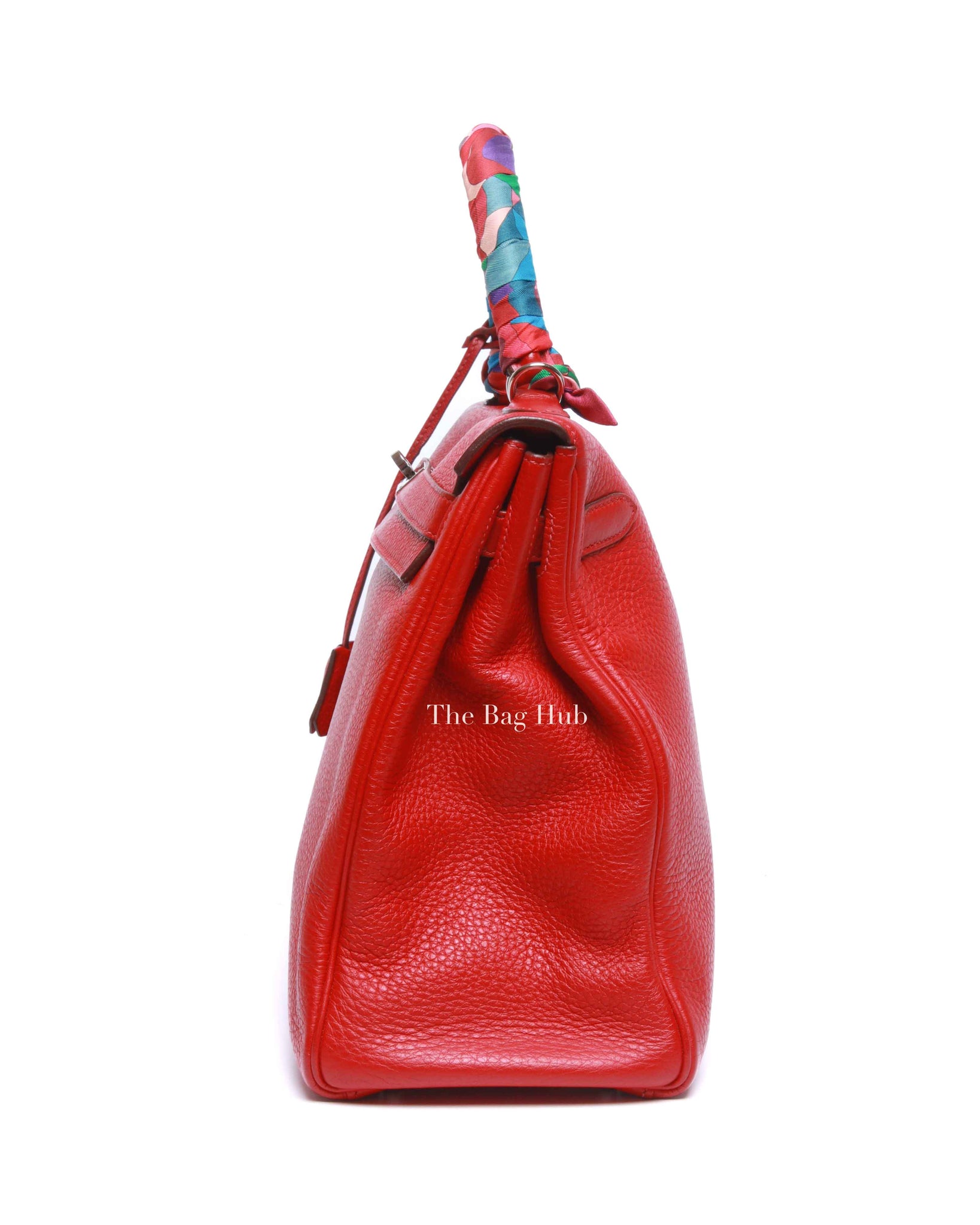 Hermes Rose Jaipur Leather Kelly 35 Bag PHW w/ Twilly w/o Strap