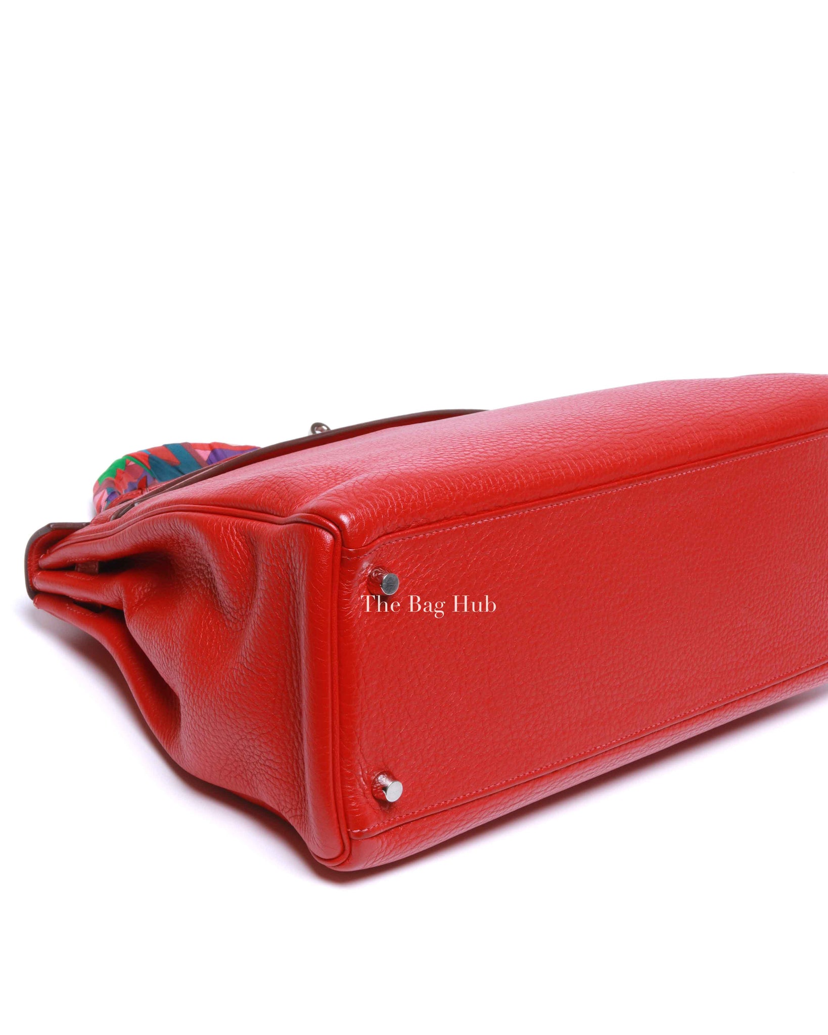 Hermes Rose Jaipur Leather Kelly 35 Bag PHW w/ Twilly w/o Strap