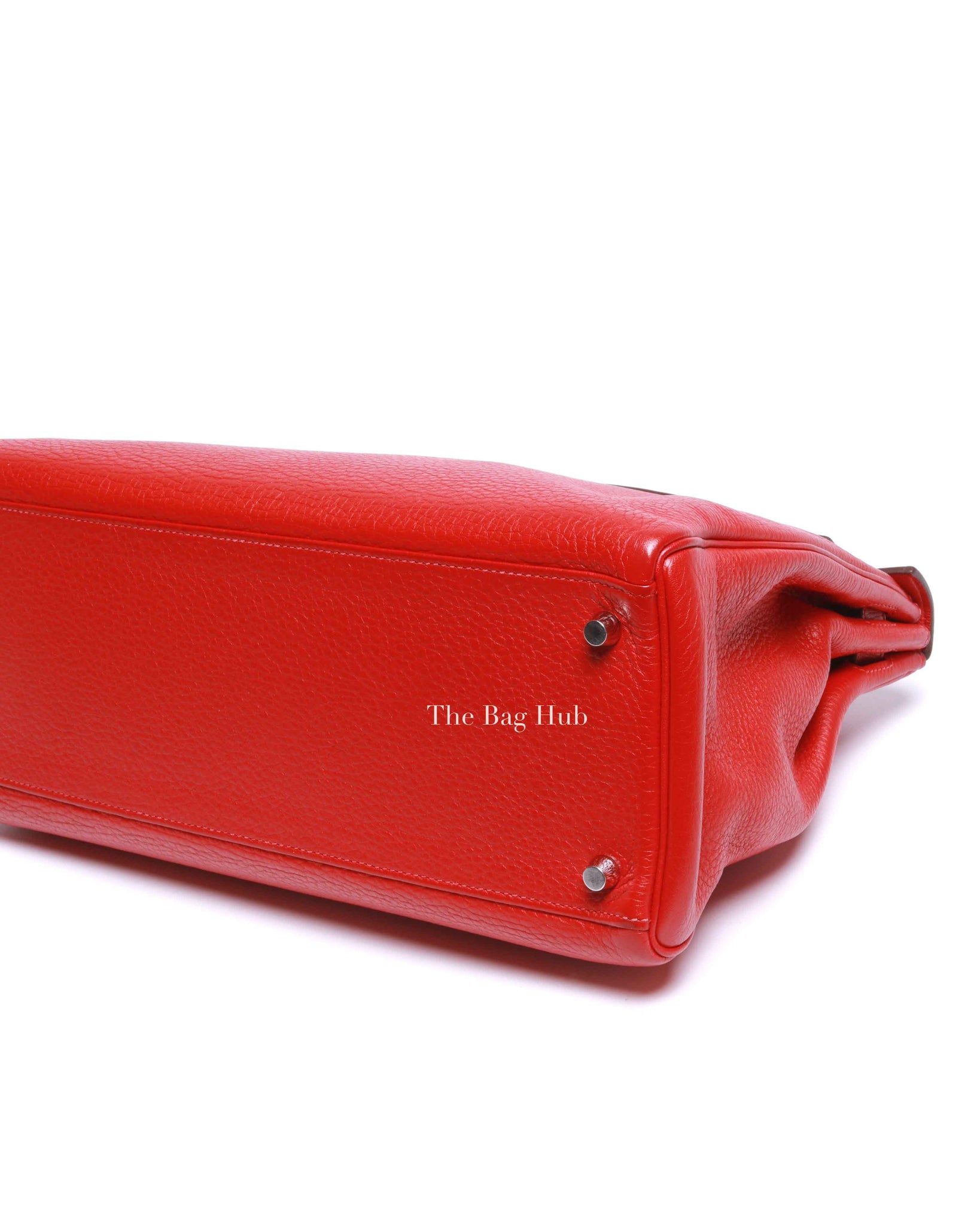 Hermes Rose Jaipur Leather Kelly 35 Bag PHW w/ Twilly w/o Strap