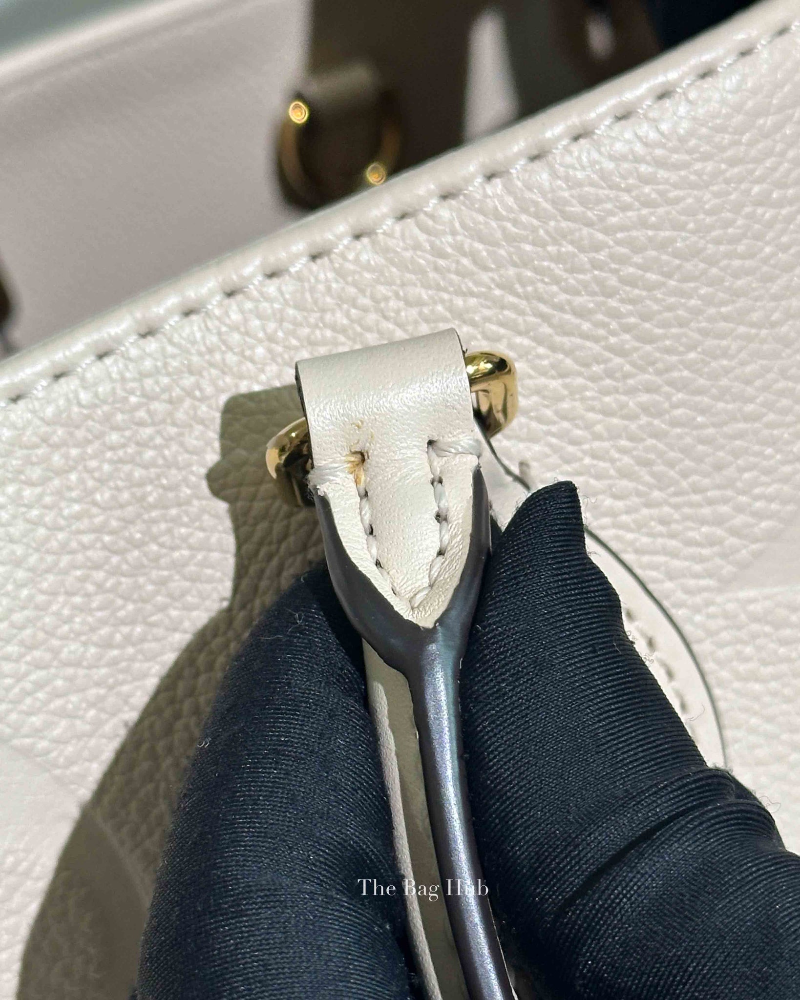 Louis Vuitton Cream Monogram Empreinte Leather OnTheGo GM Bag