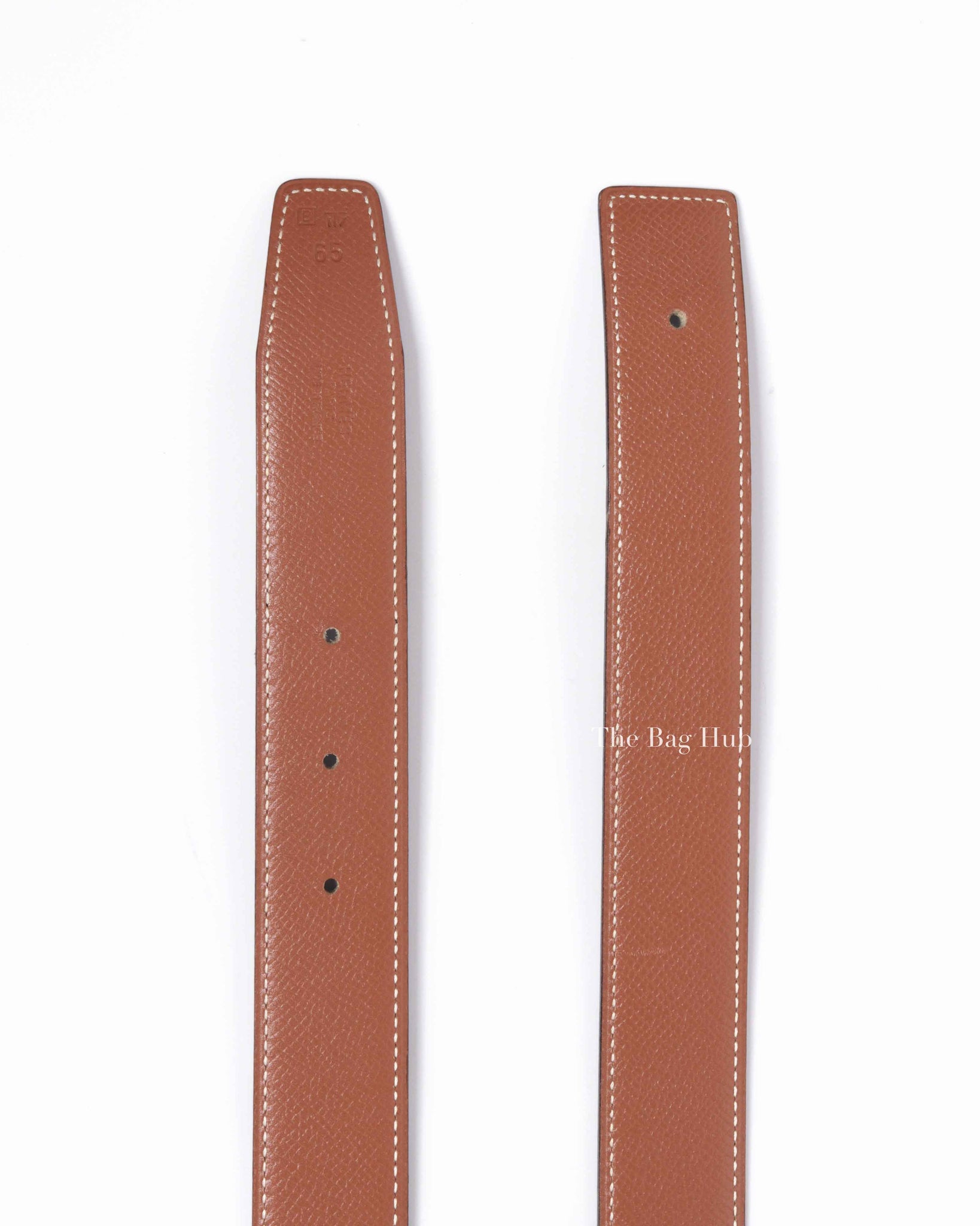 Hermes Gold/Noir Leather Reversible Belt Strap 30cm