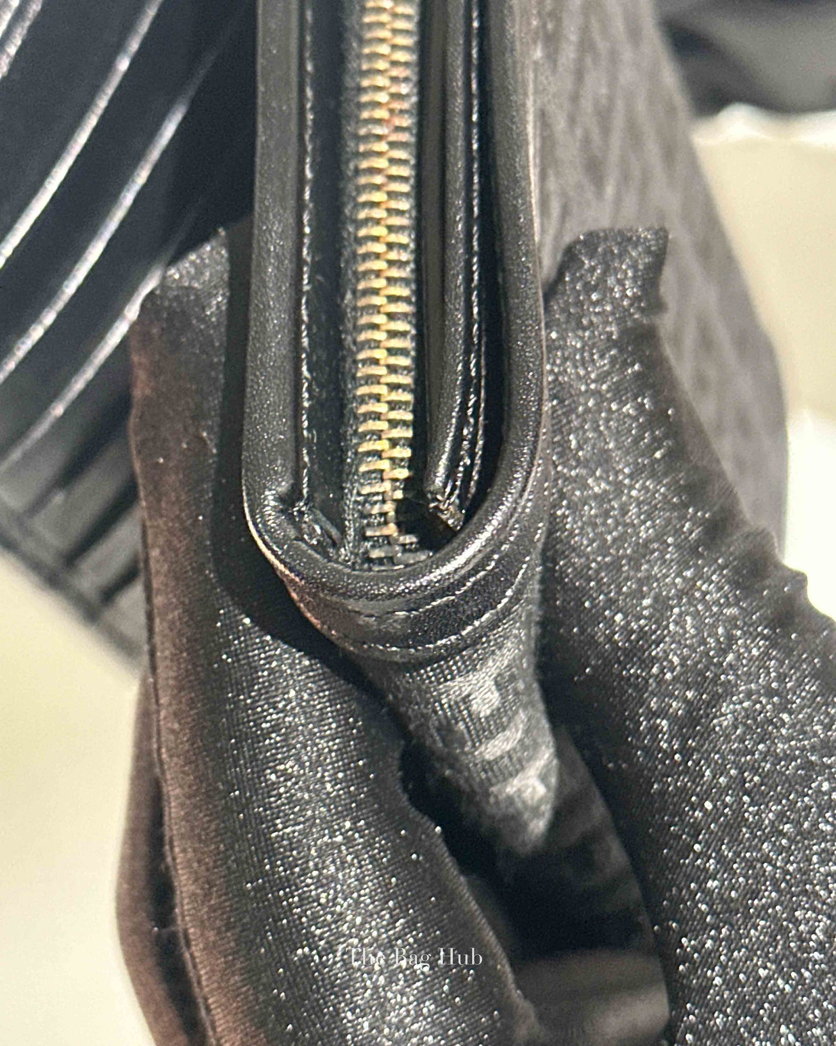 Fendi Black Zucchino Canvas and Leather Continental Wallet