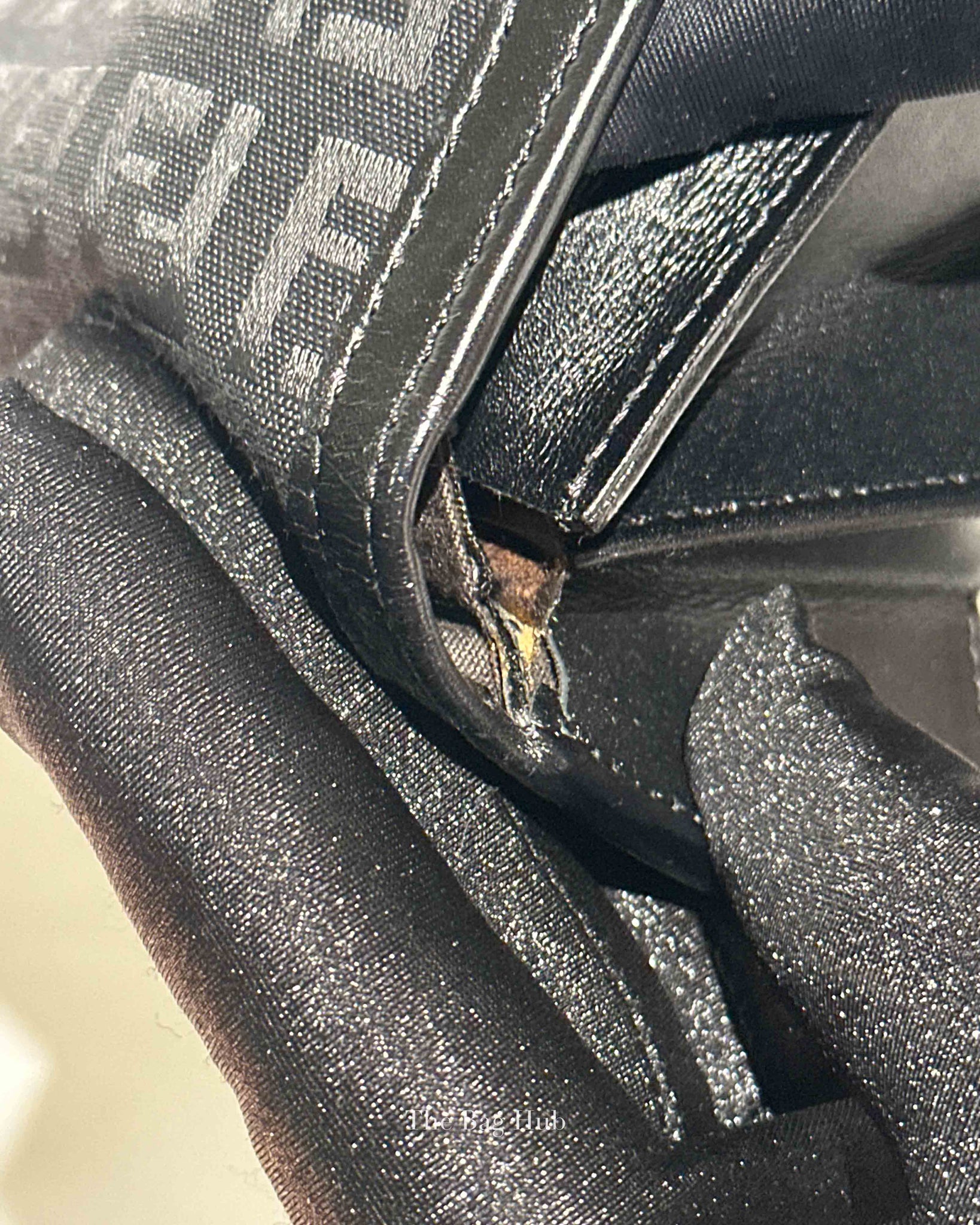 Fendi Black Zucchino Canvas and Leather Continental Wallet