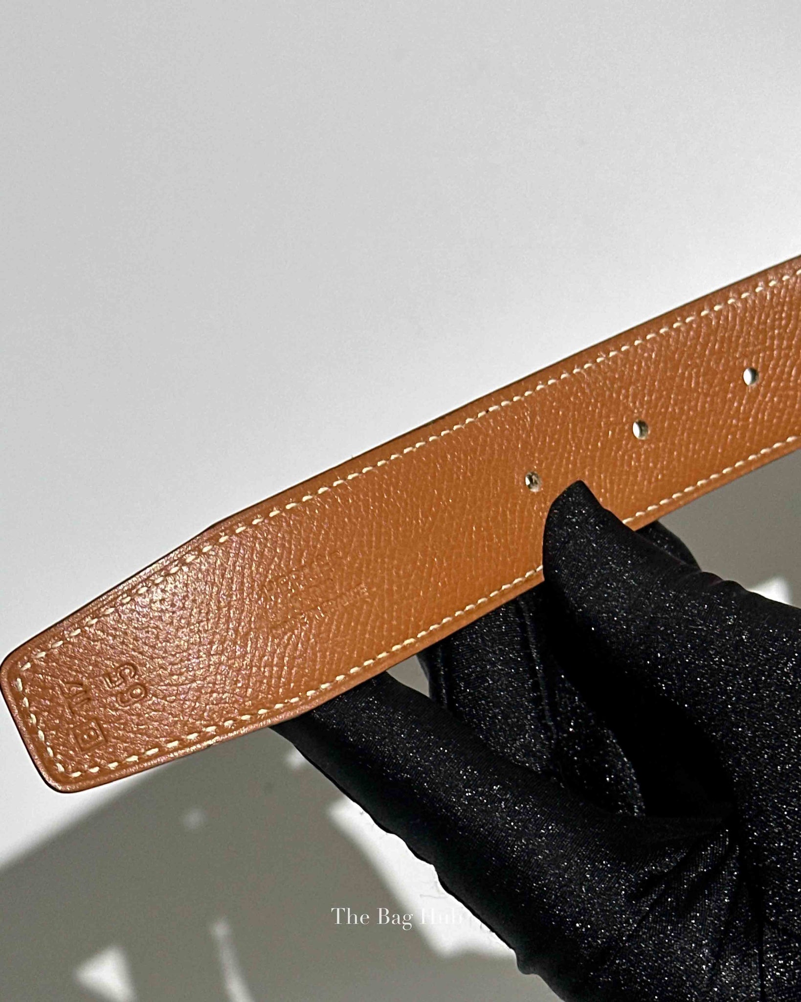 Hermes Gold/Noir Leather Reversible Belt Strap 30cm