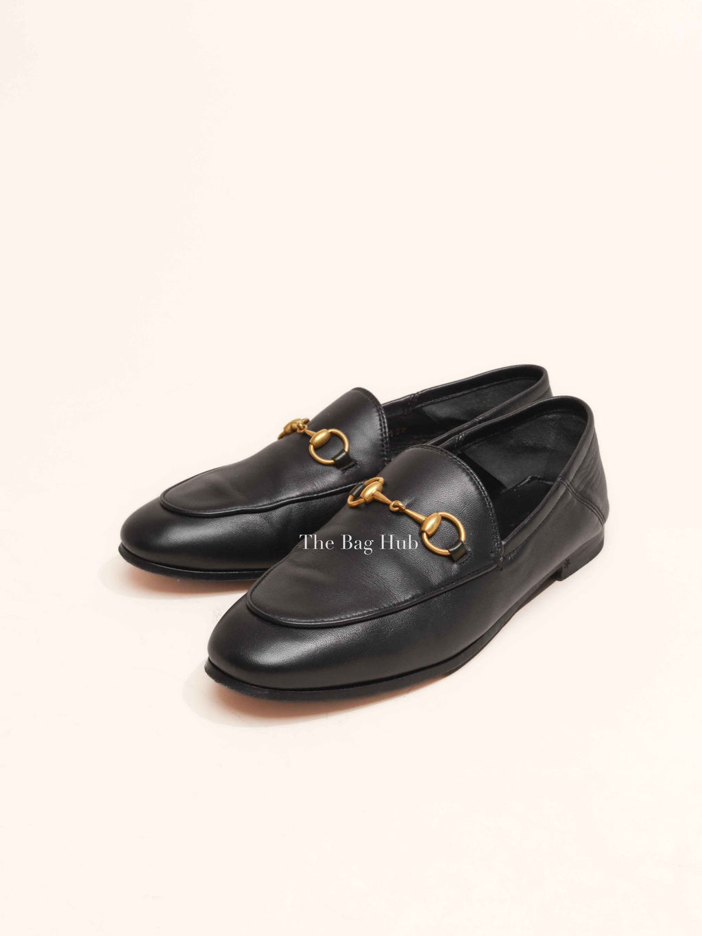 Gucci Black Leather Horsebit Women's Loafers Size 36.5