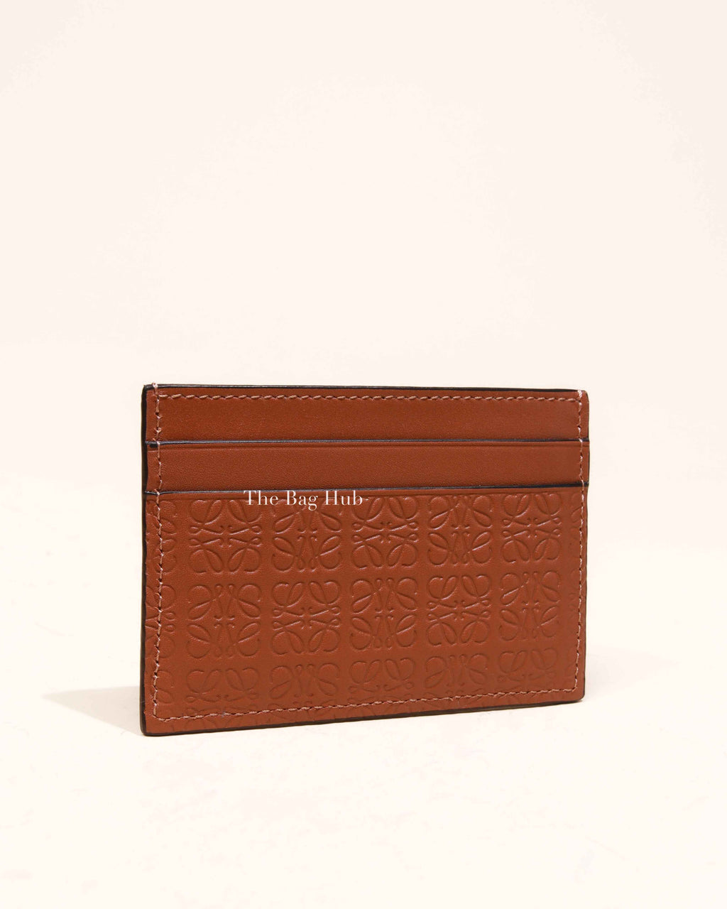 Loewe Tan Embossed Calfskin Repeat Plain Cardholder